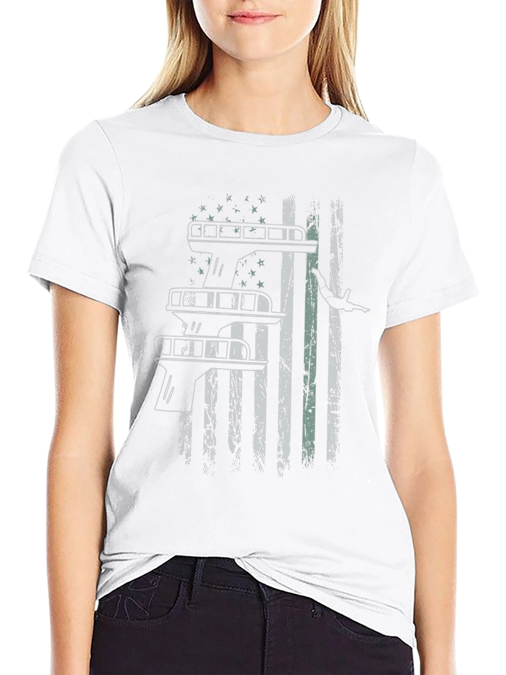 Diver American Flag Graphic T-Shirt
