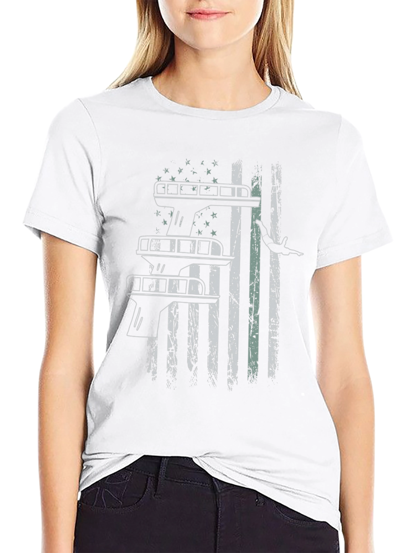 Diver American Flag Graphic T-Shirt