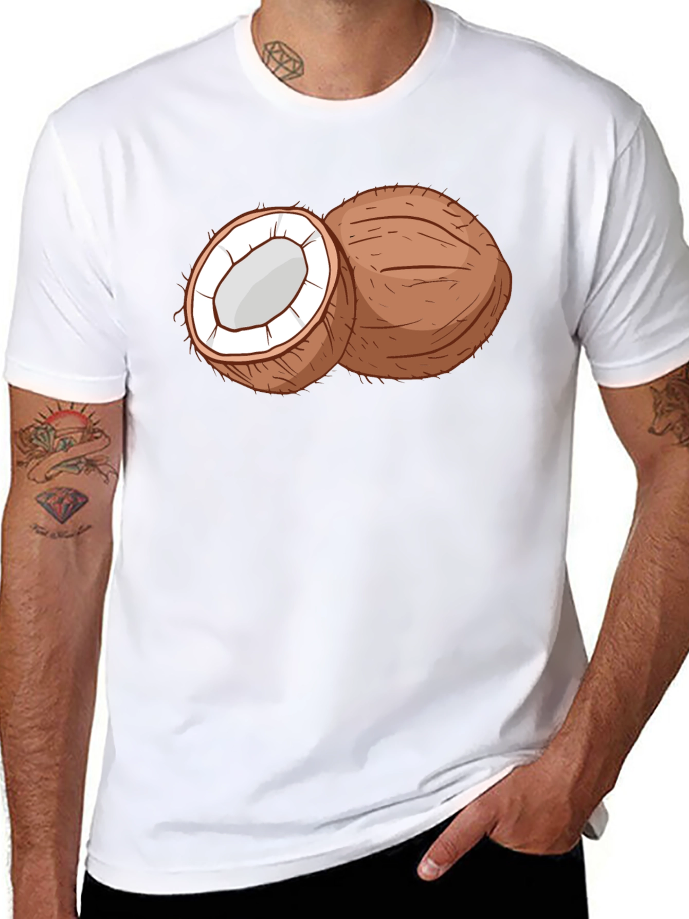 Coconut Graphic Tee - Tropical Fruit T-Shirt