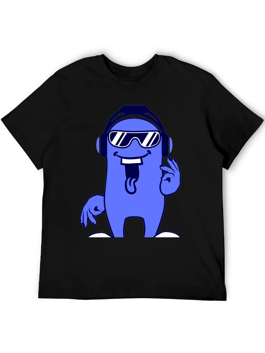 Cool Cartoon Character Graphic Tee - Black