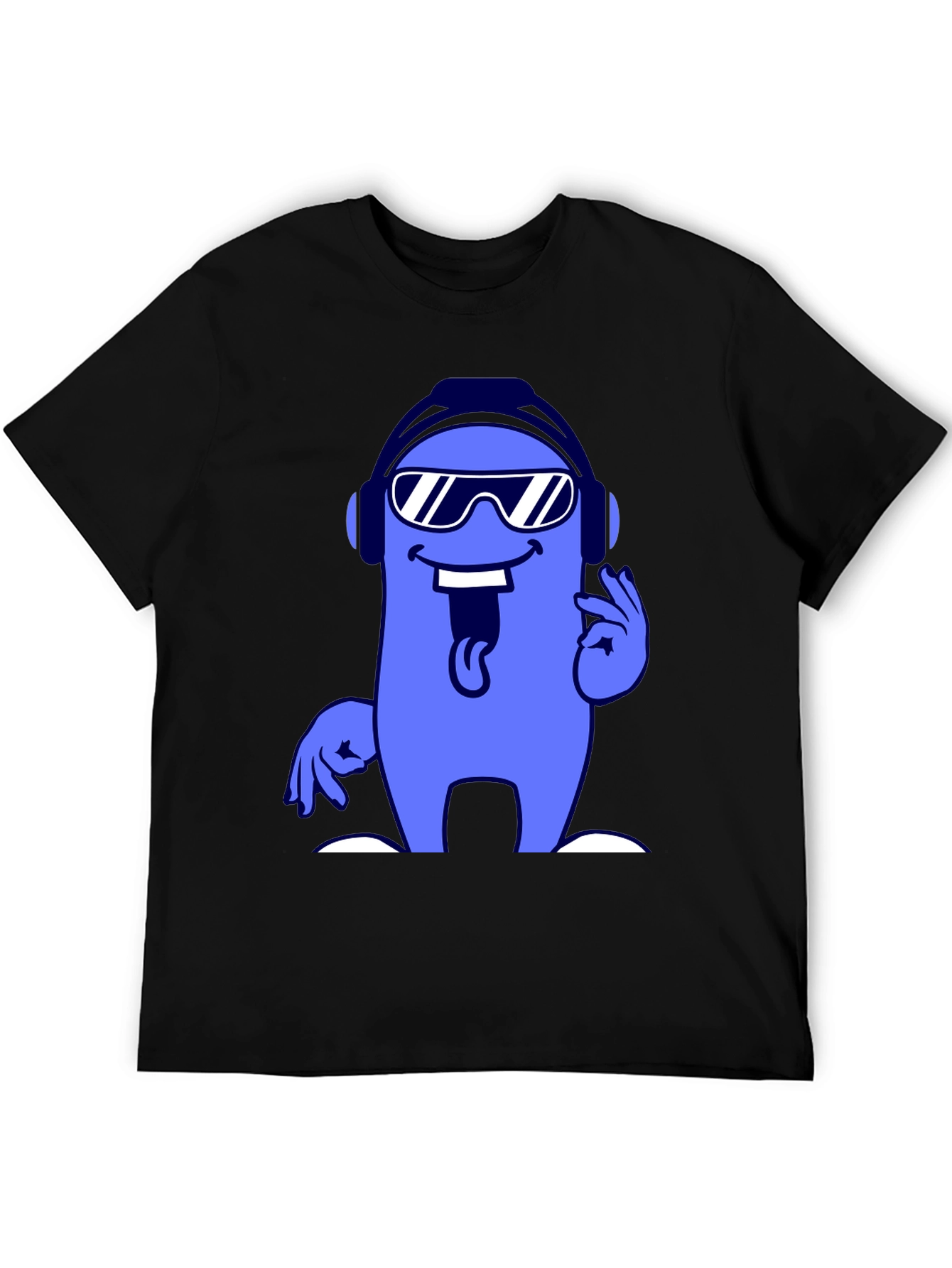 Cool Cartoon Character Graphic Tee - Black