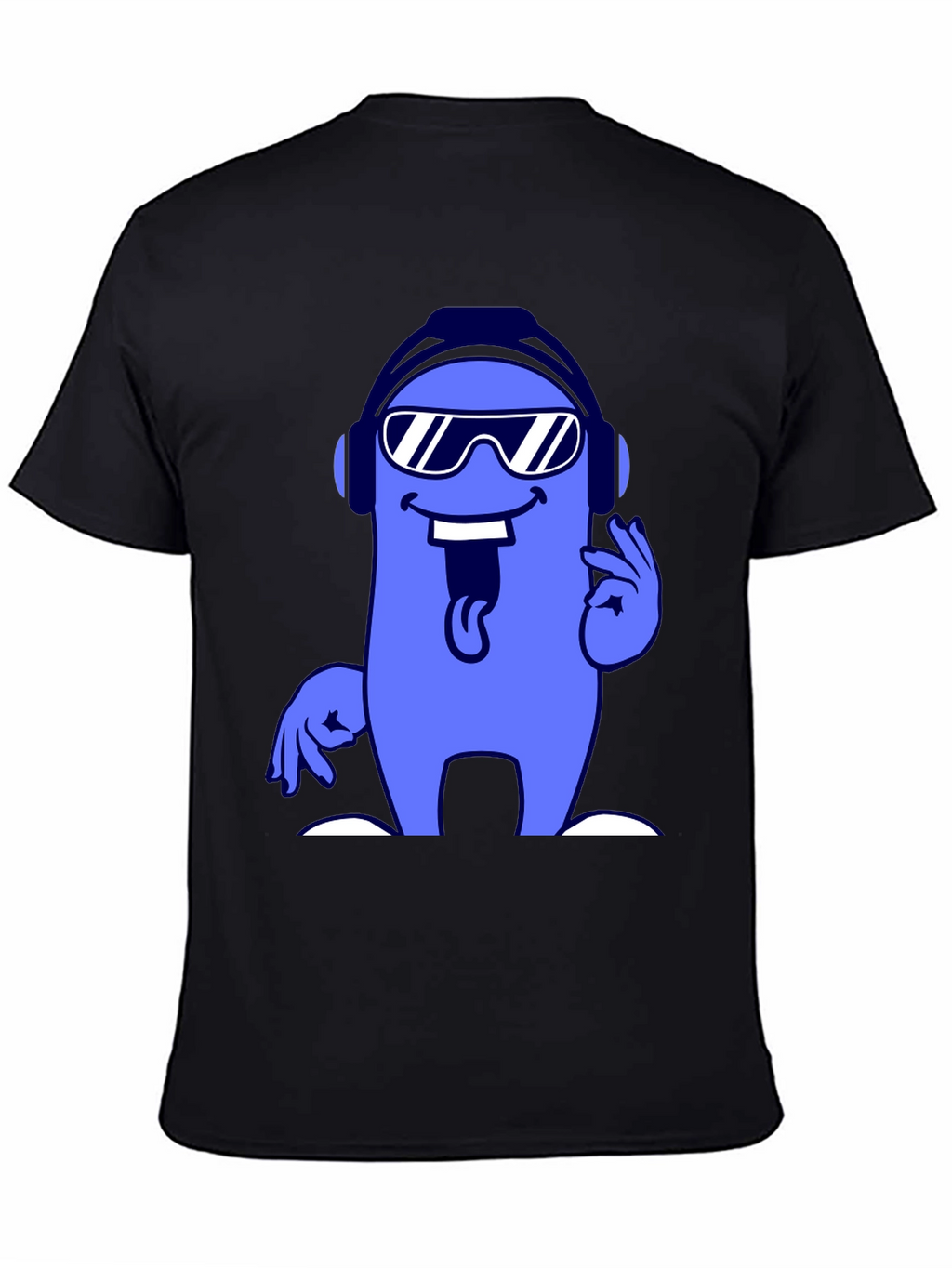 Cool Cartoon Character Graphic Tee - Black