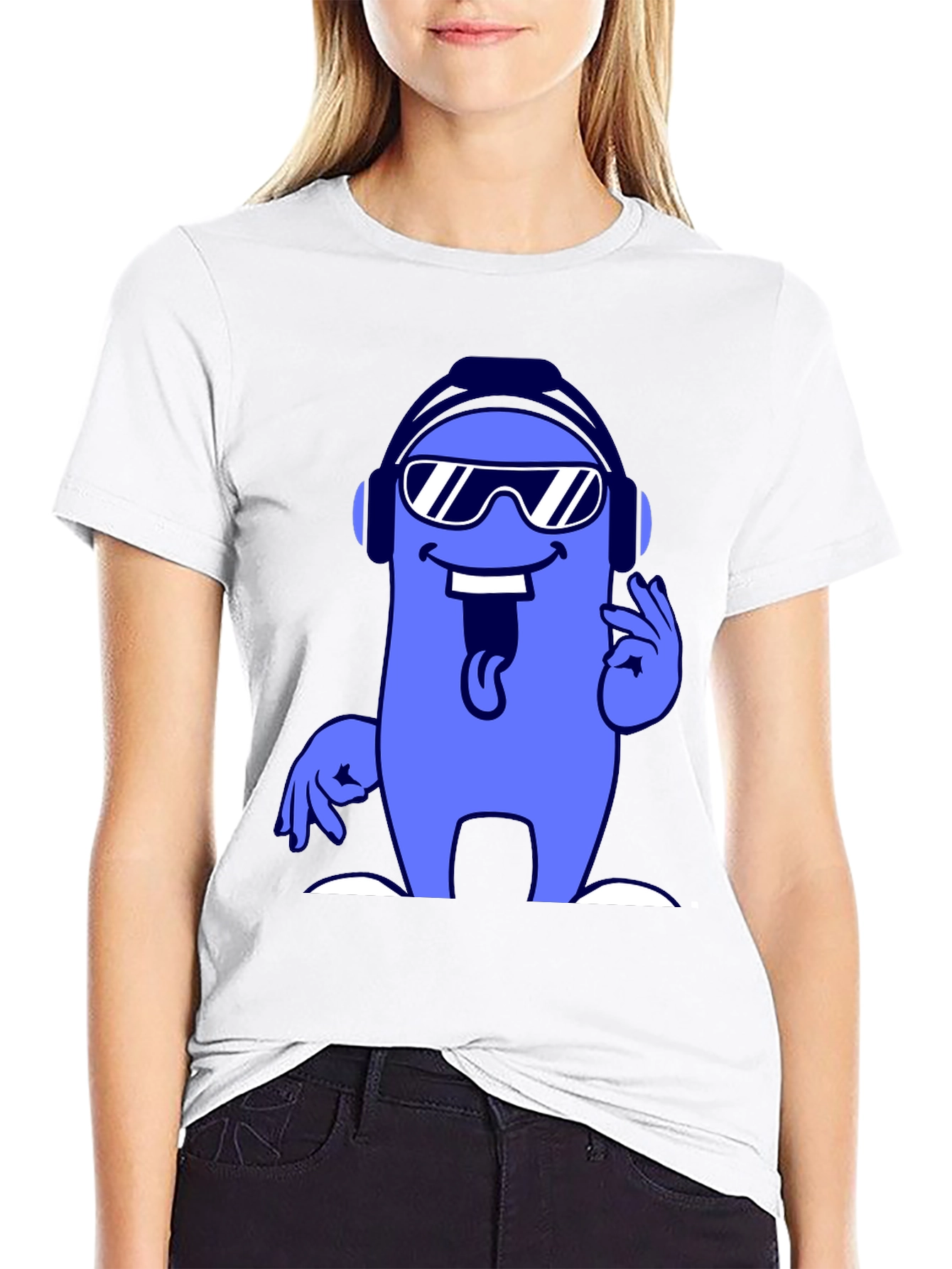 Cool Cartoon Character Graphic Tee - Black