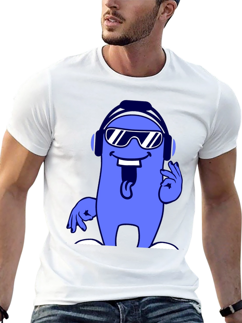 Cool Cartoon Character Graphic Tee - Black