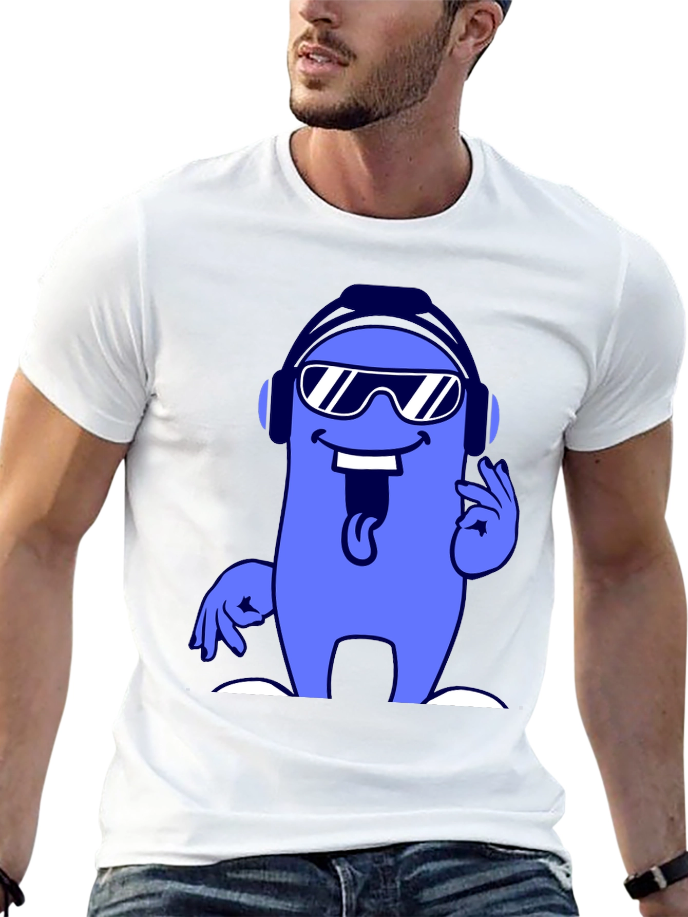 Cool Cartoon Character Graphic Tee - Black