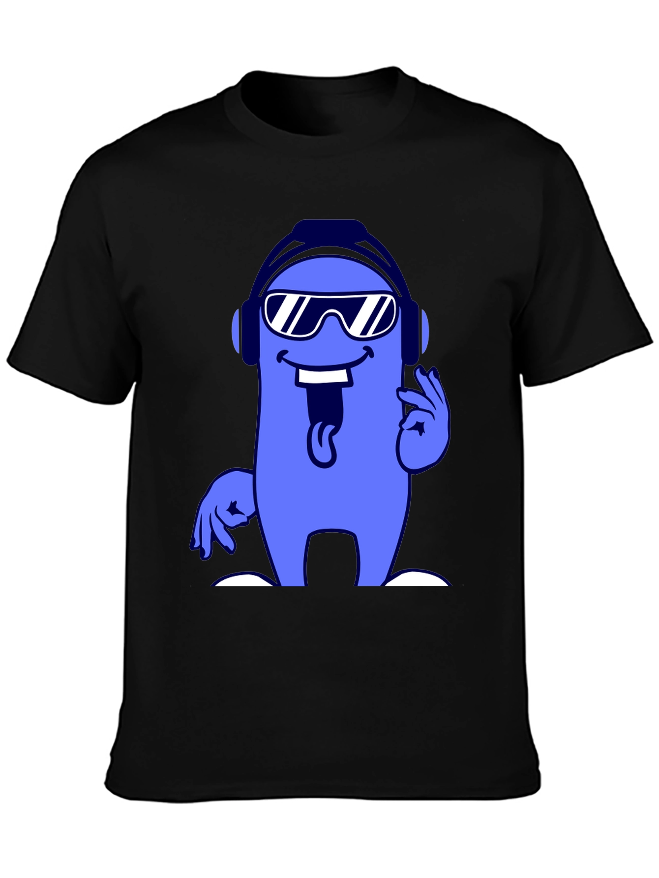 Cool Cartoon Character Graphic Tee - Black