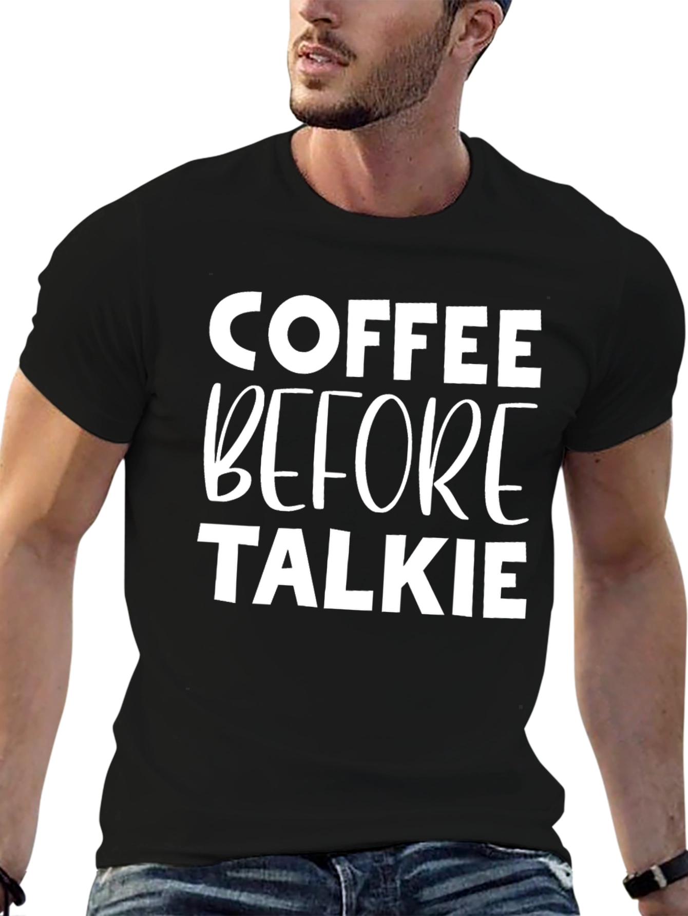 Coffee Before Talkie Graphic Tee - Black