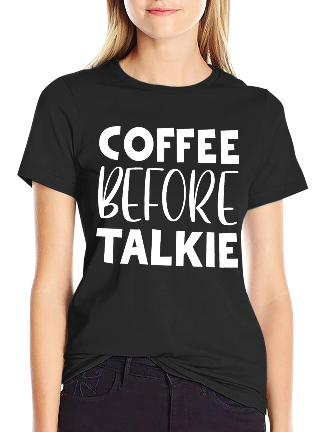 Coffee Before Talkie Graphic Tee - Black