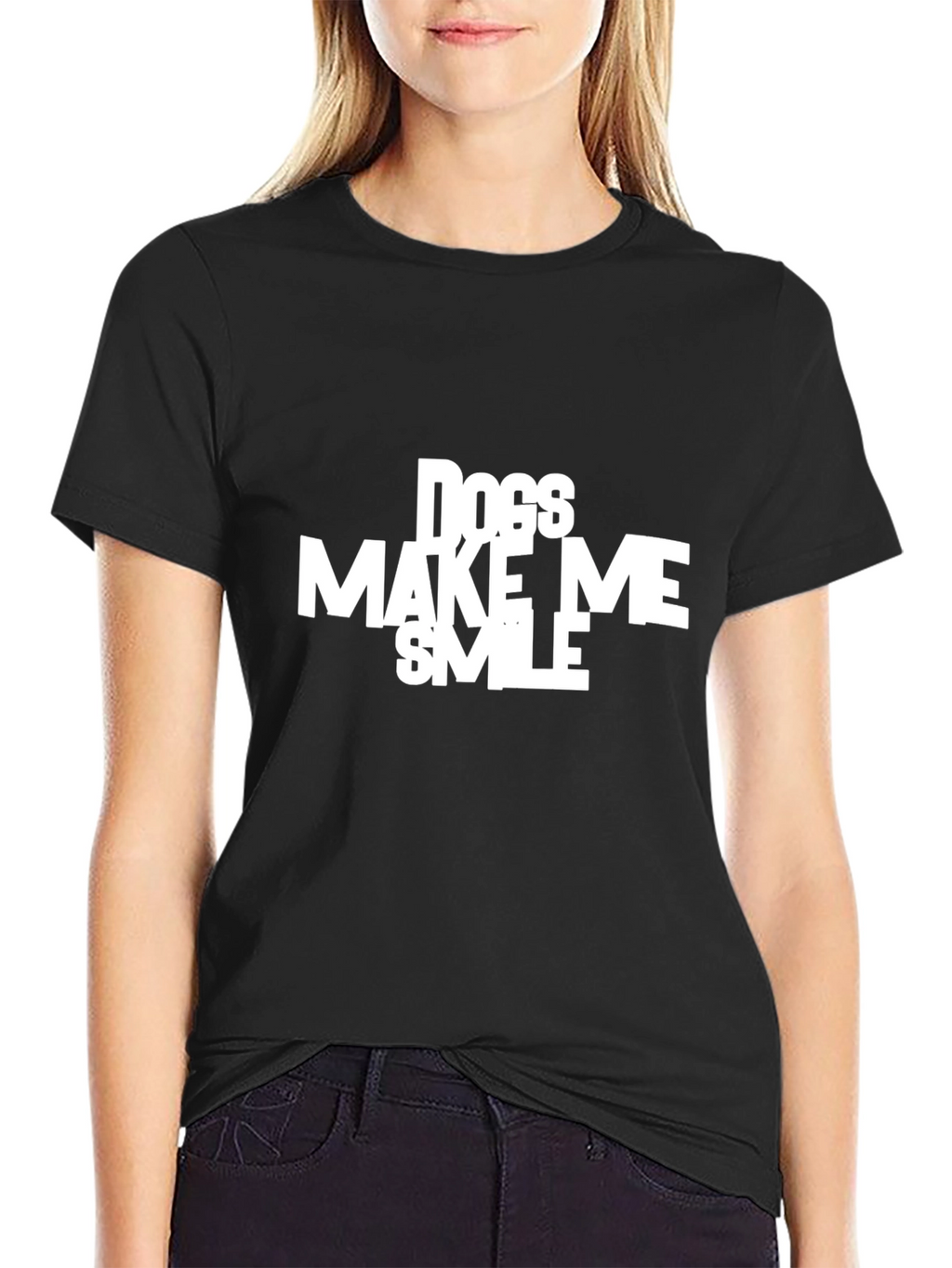 Dogs Make Me Smile Black Graphic Tee