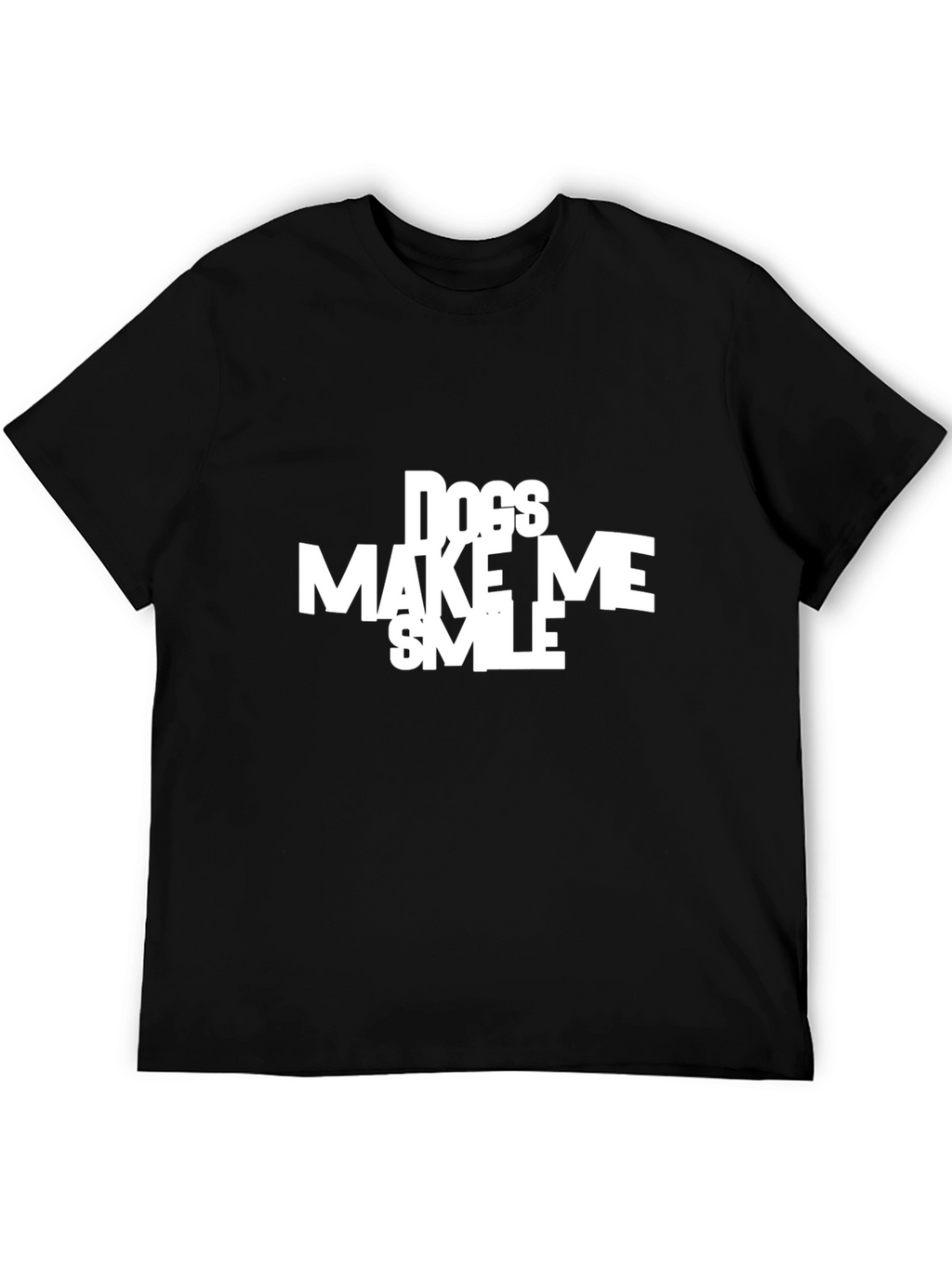 Dogs Make Me Smile Black Graphic Tee