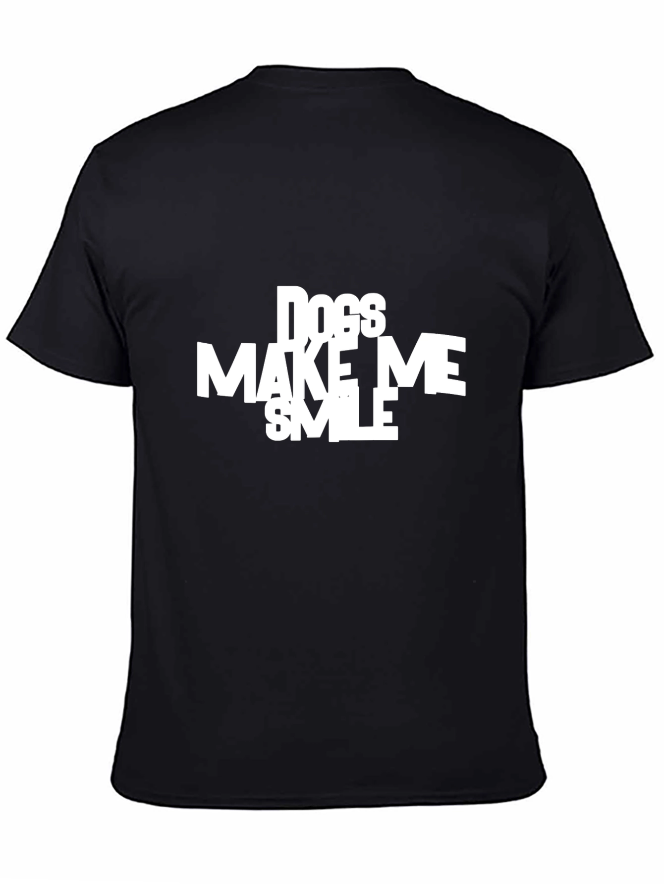 Dogs Make Me Smile Black Graphic Tee