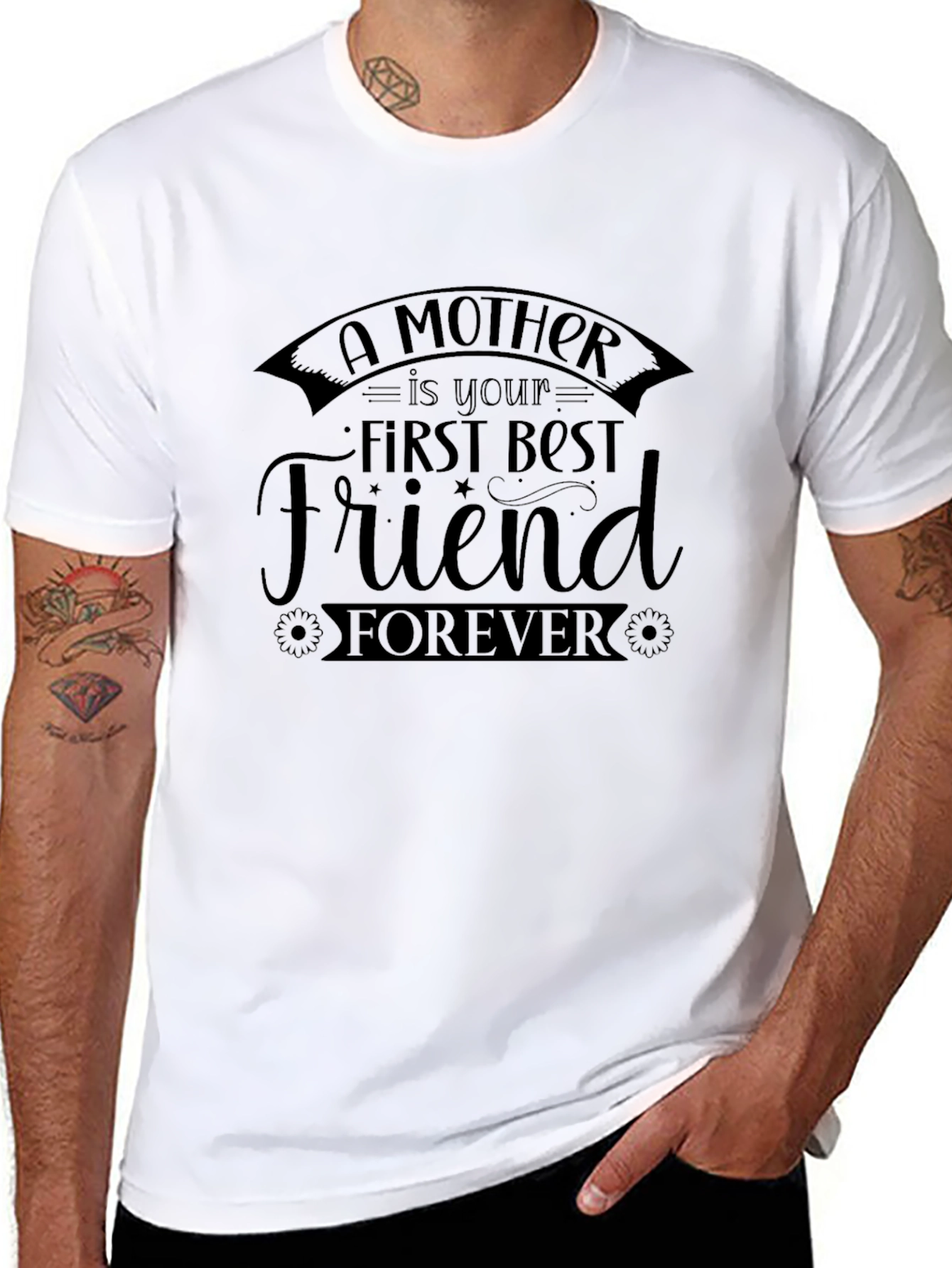 A Mother is Your First Best Friend Forever Black T-Shirt