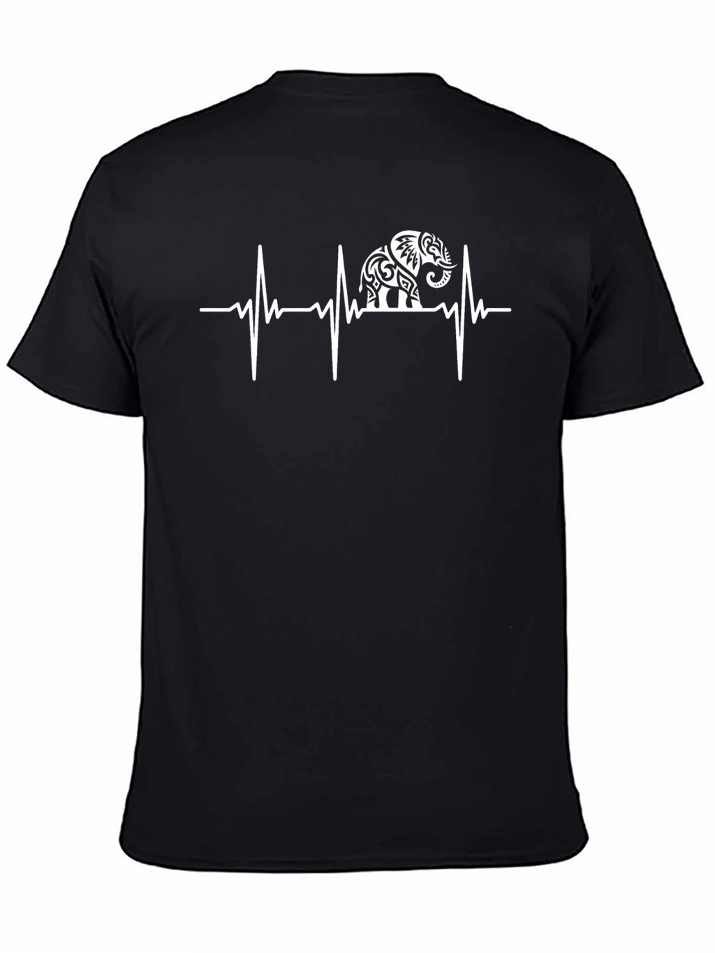 Elephant Heartbeat Graphic Tee - Black