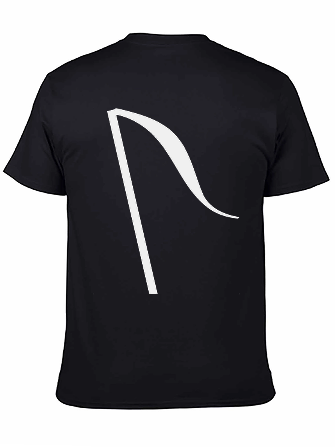 Minimalist R Graphic Black Cotton T-Shirt