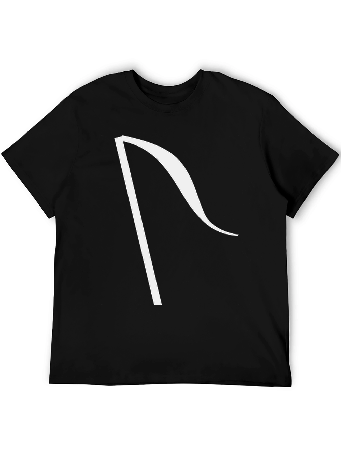 Minimalist R Graphic Black Cotton T-Shirt