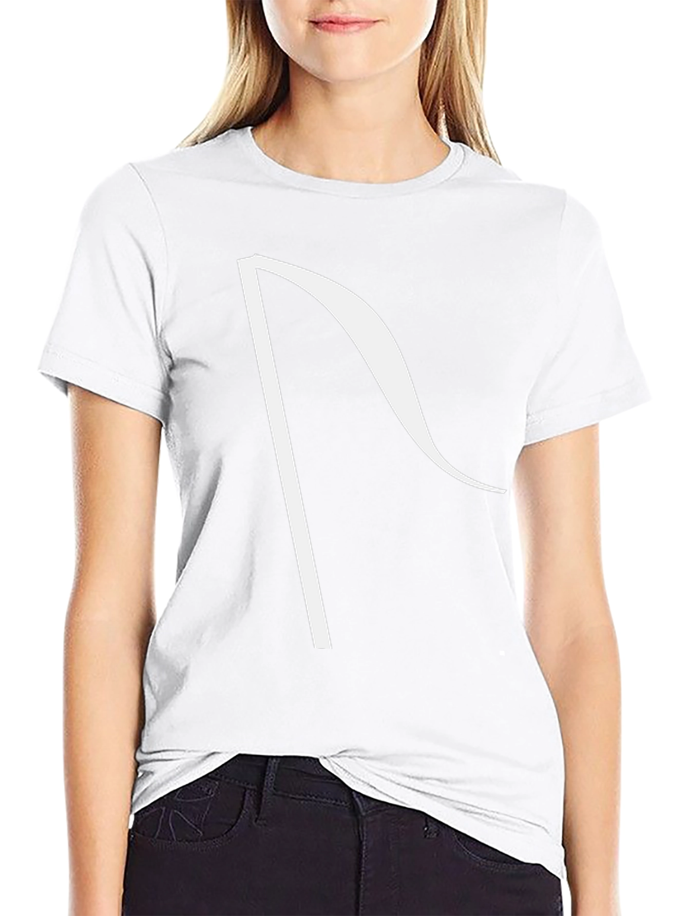 Minimalist R Graphic Black Cotton T-Shirt