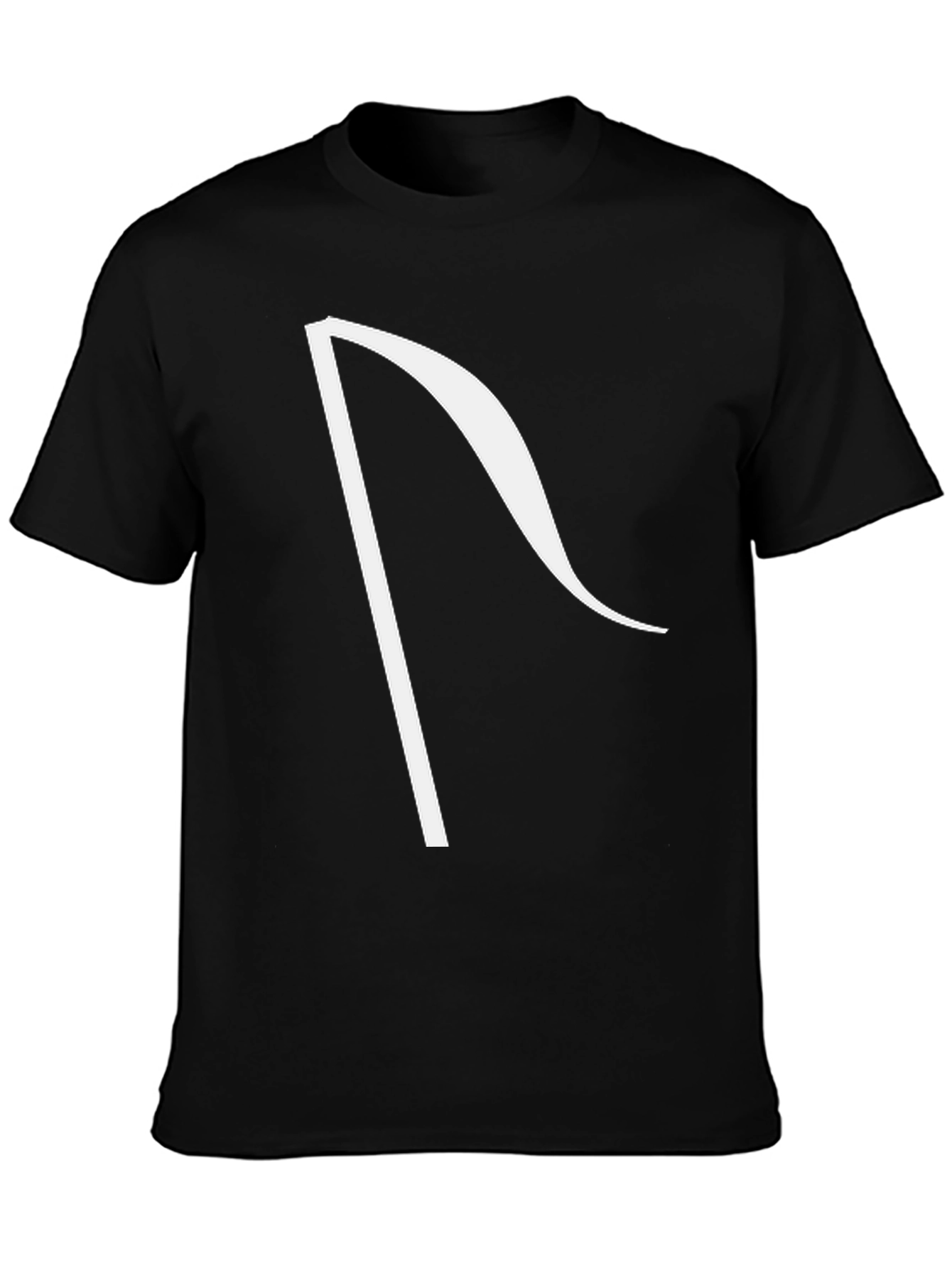 Minimalist R Graphic Black Cotton T-Shirt