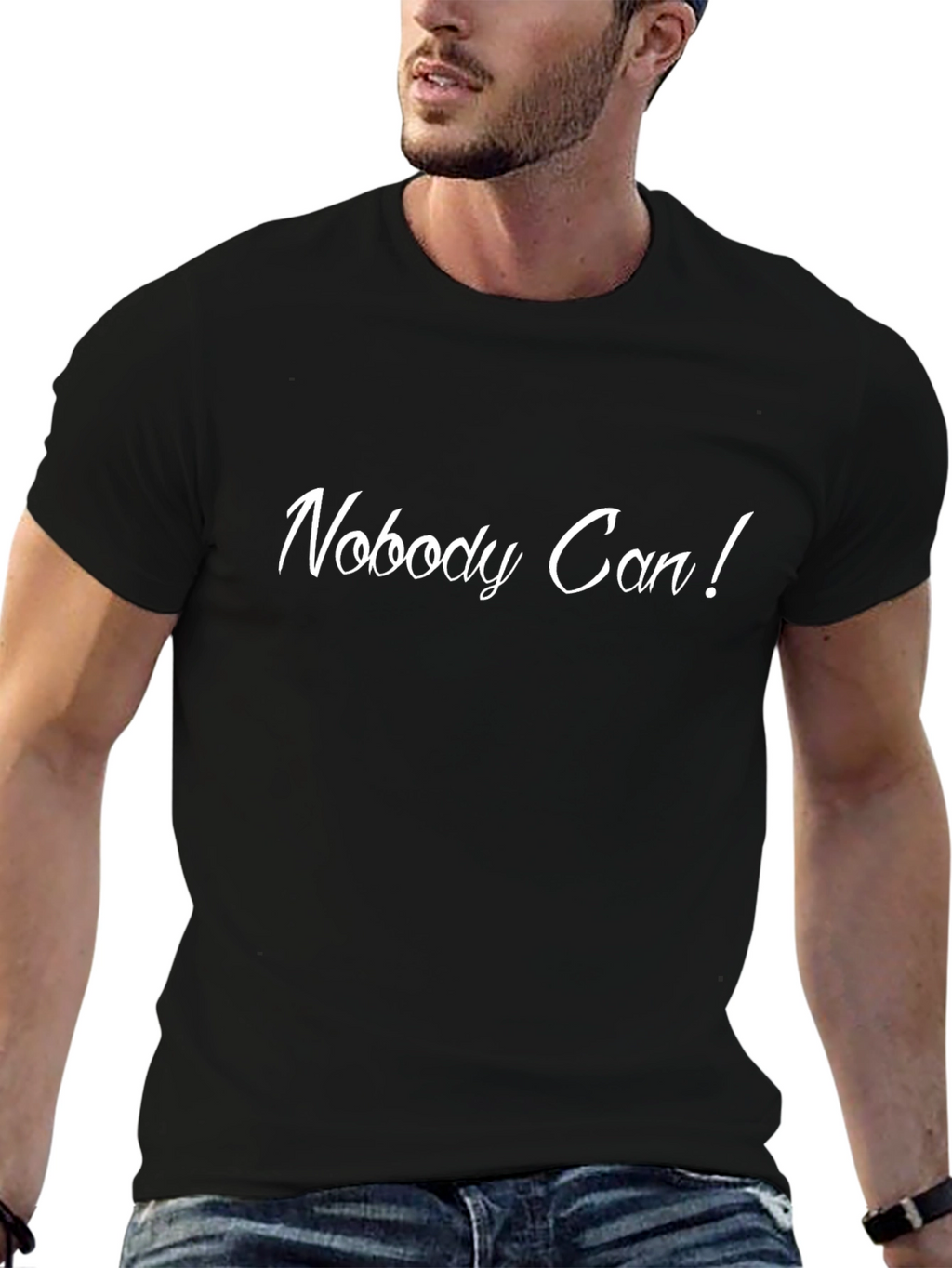 Nobody Can! Black Graphic Tee Shirt