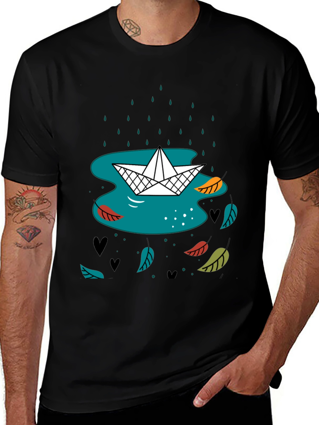 Paper Boat in Rain Graphic Tee