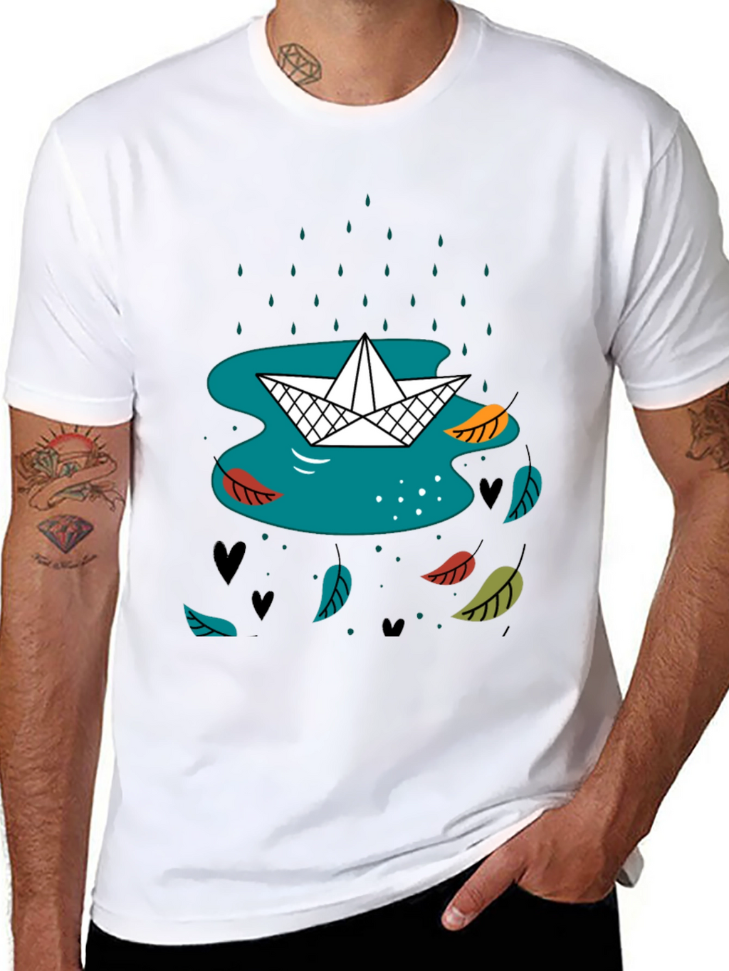Paper Boat in Rain Graphic Tee