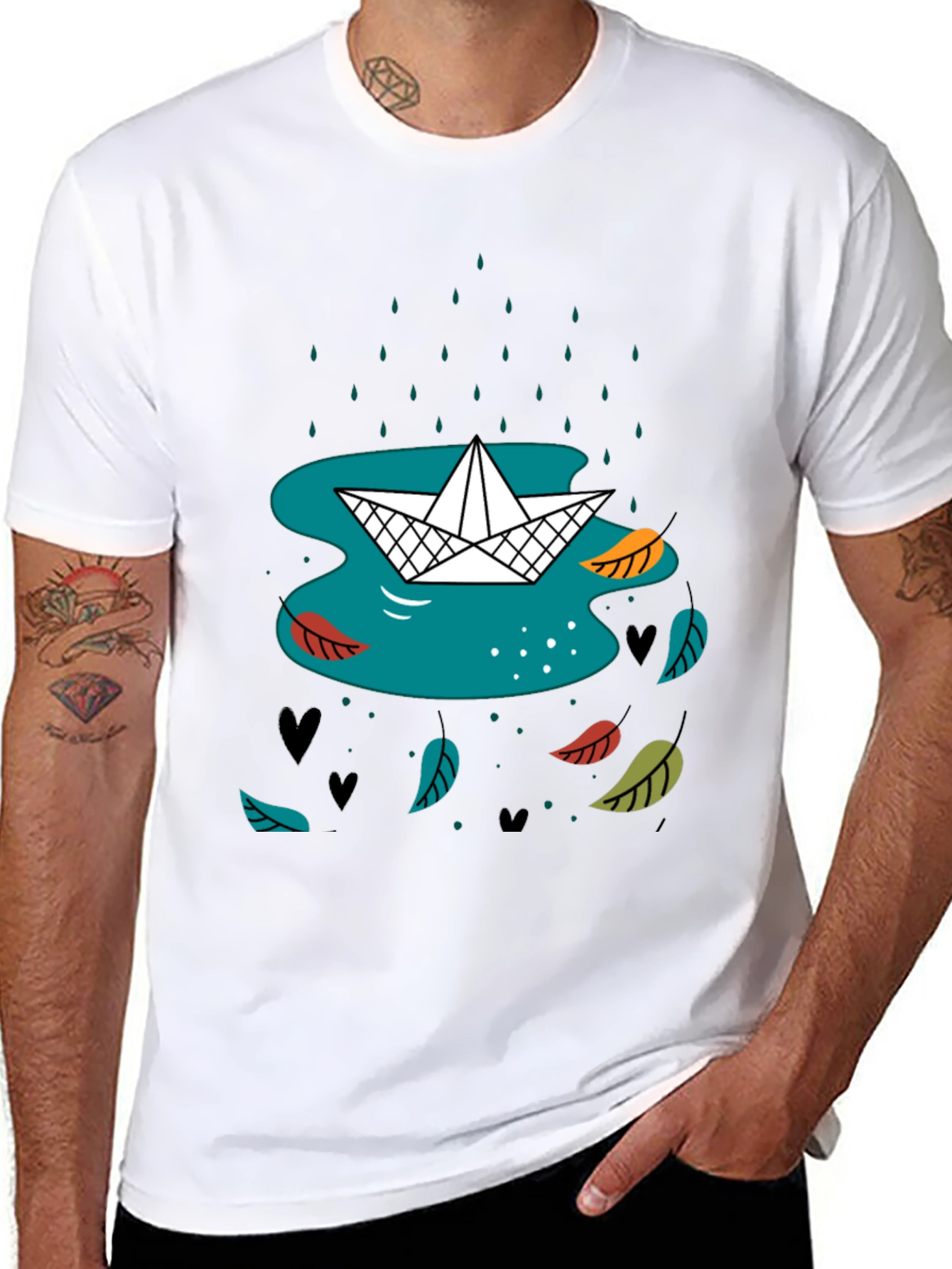 Paper Boat in Rain Graphic Tee