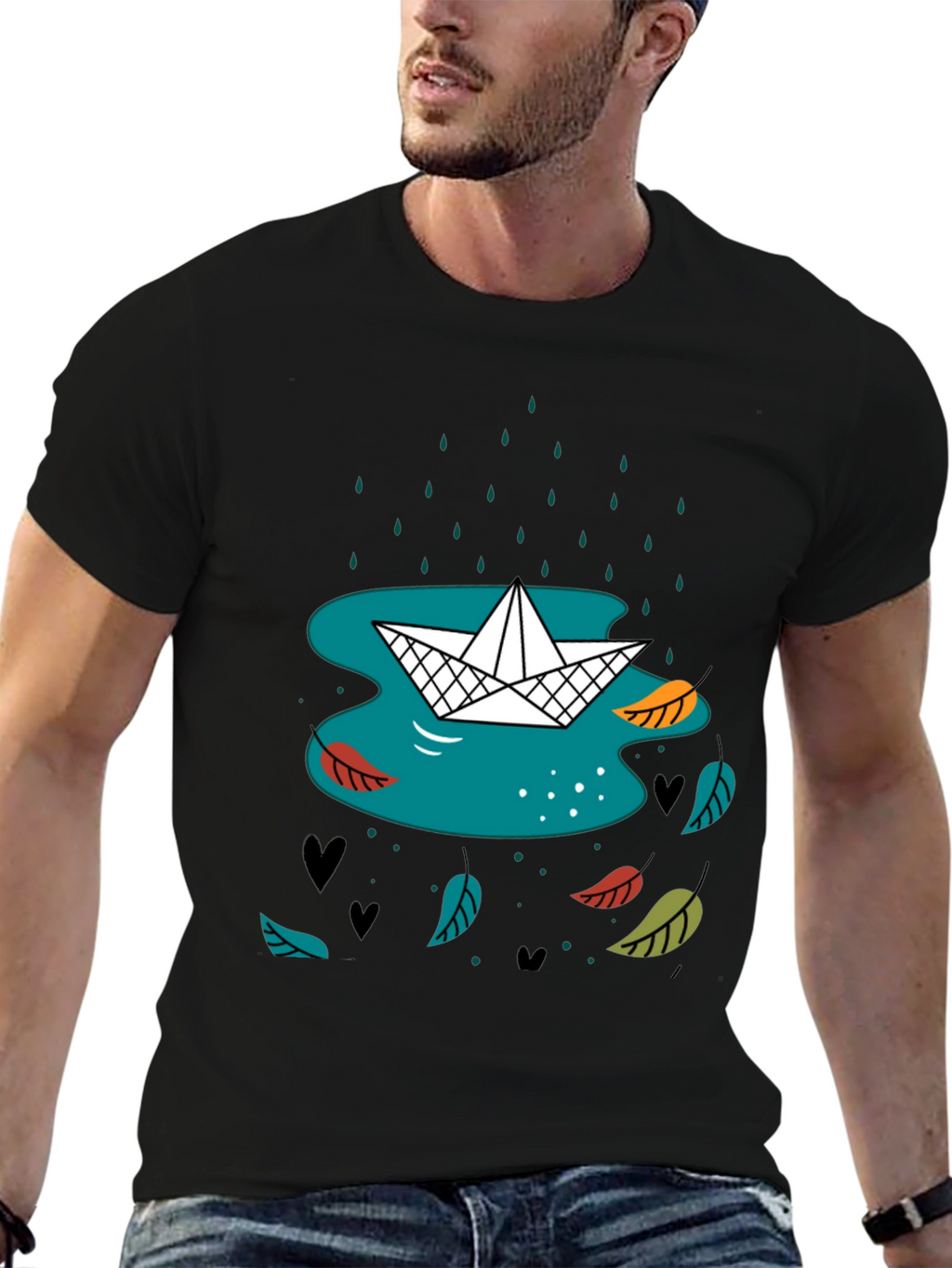 Paper Boat in Rain Graphic Tee