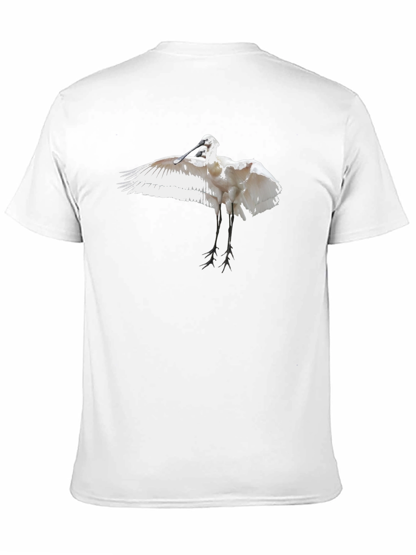 Black Tee with White Bird Print