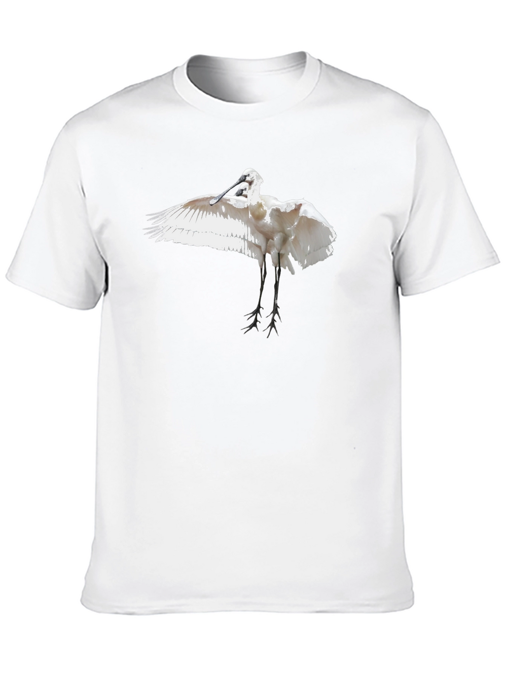 Black Tee with White Bird Print