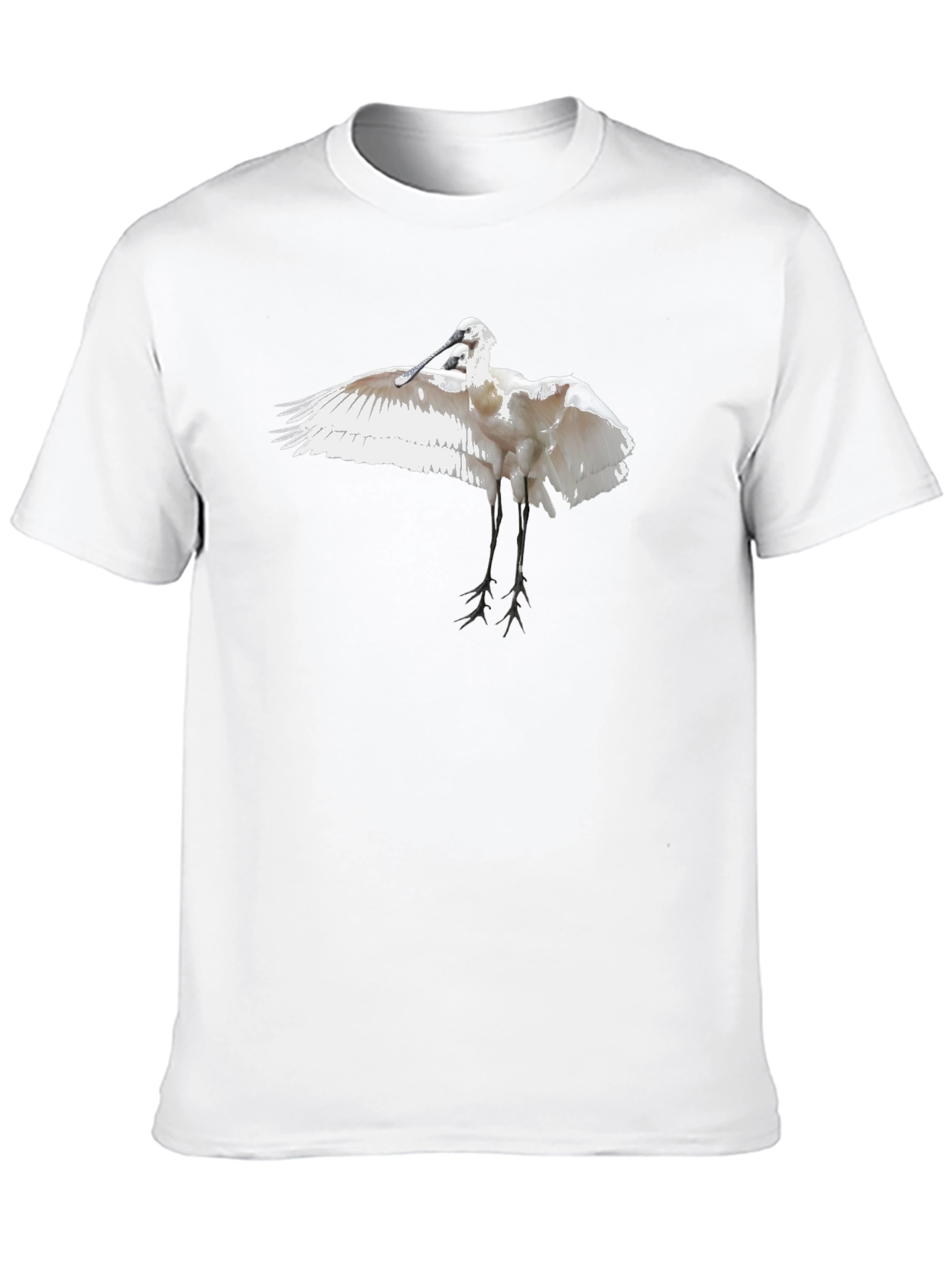 Black Tee with White Bird Print