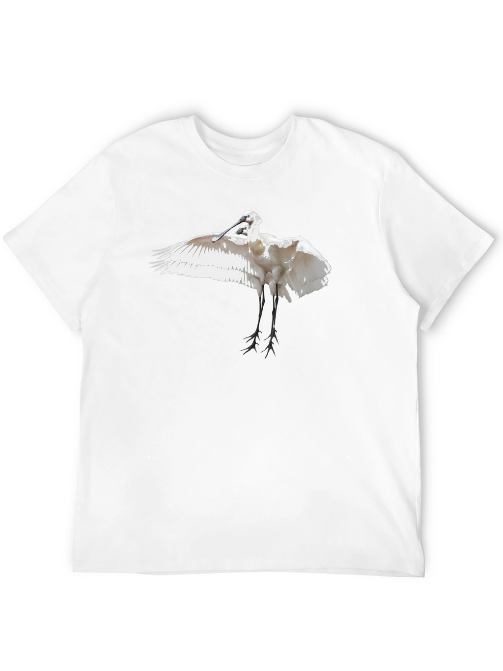 Black Tee with White Bird Print