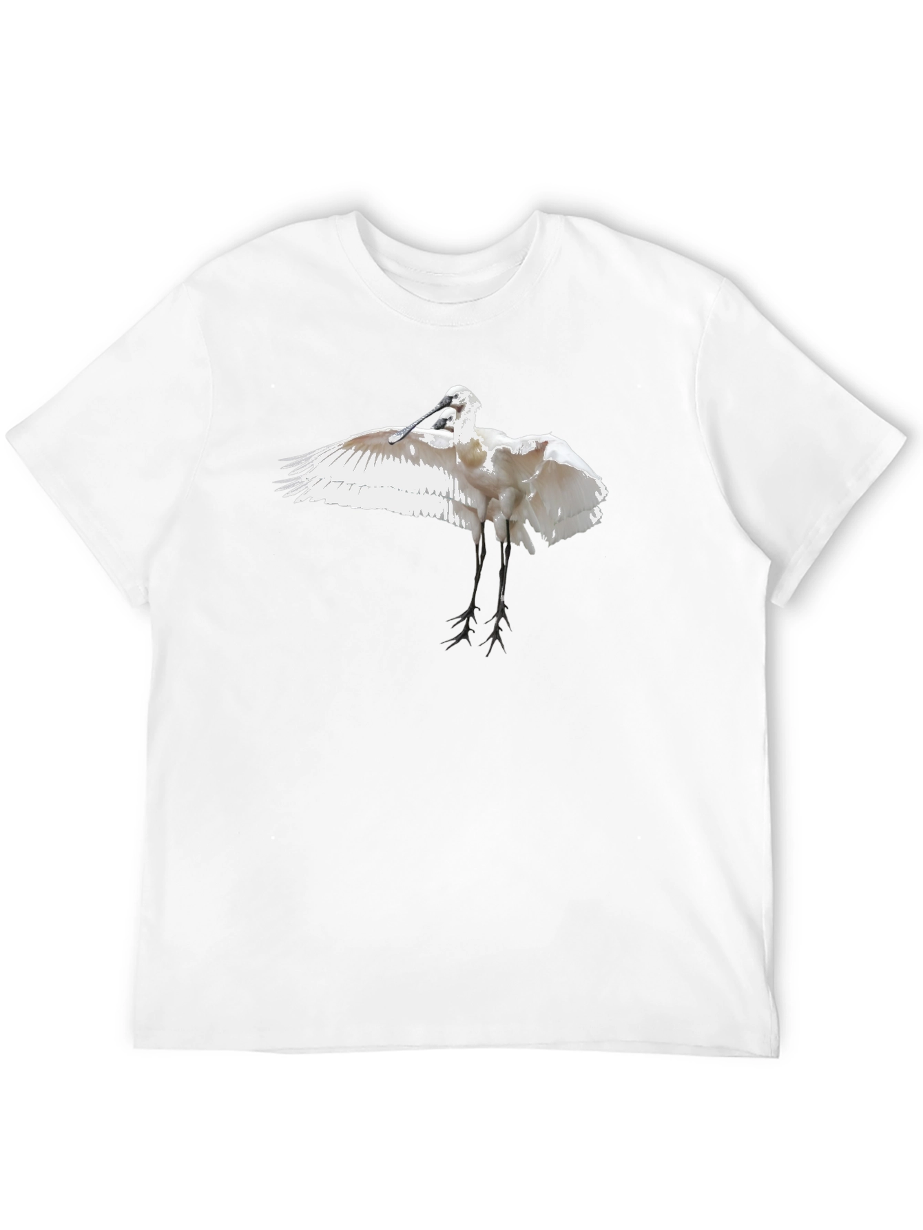 Black Tee with White Bird Print