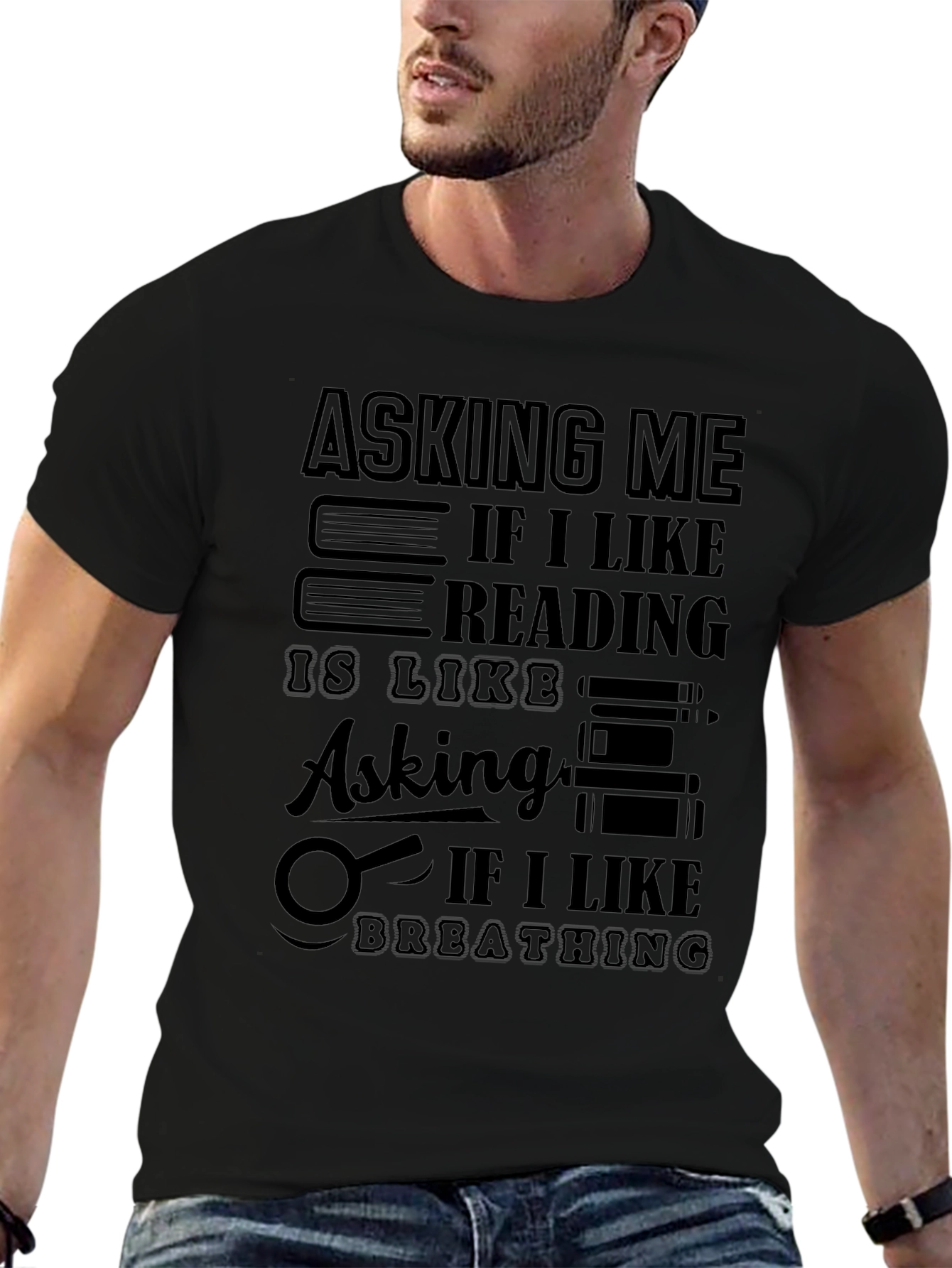 Reading Lover Graphic Tee - Asking Me If I Like Reading...