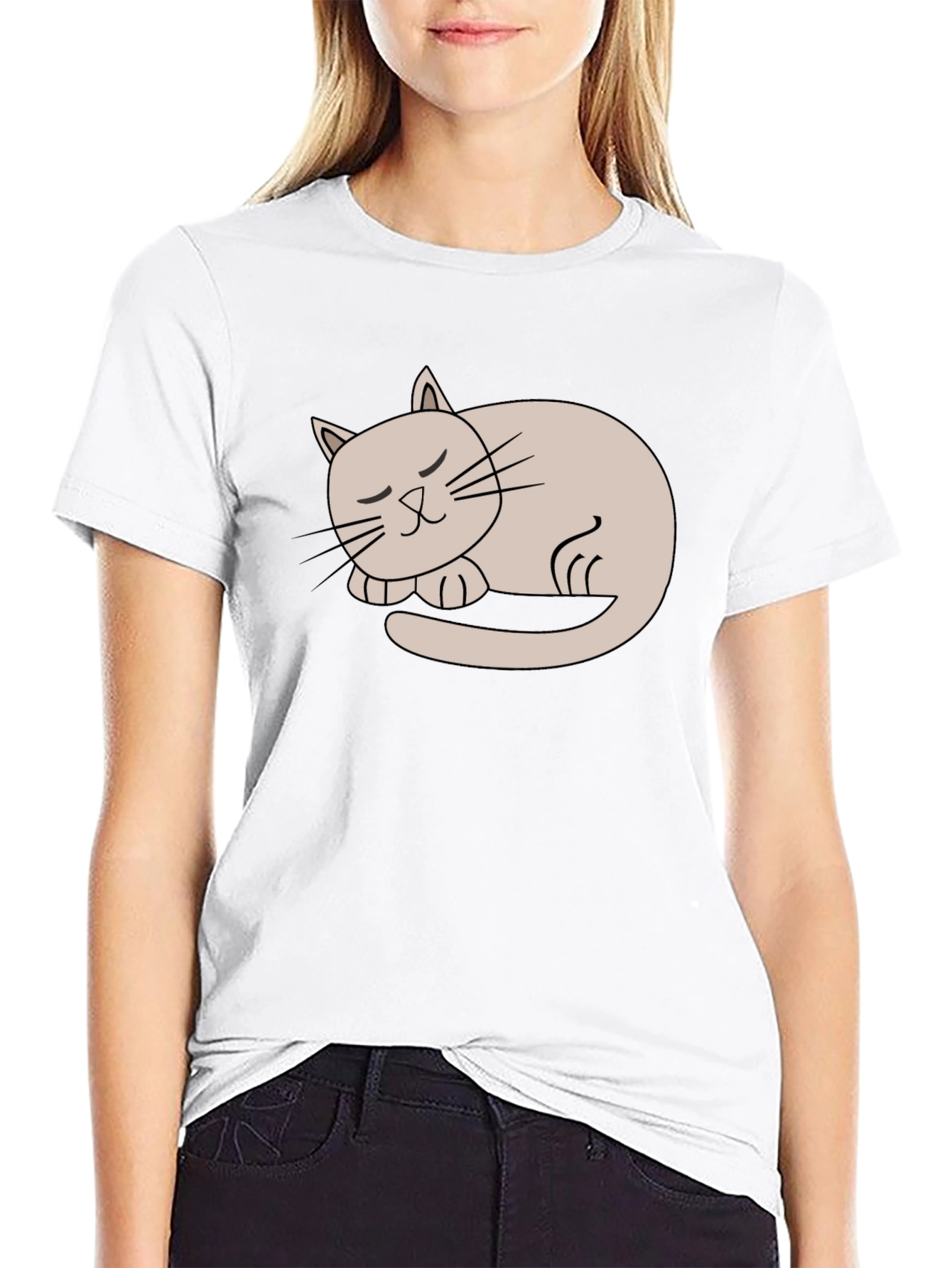 Cute Cat Nap T-Shirt - Soft Style Tee
