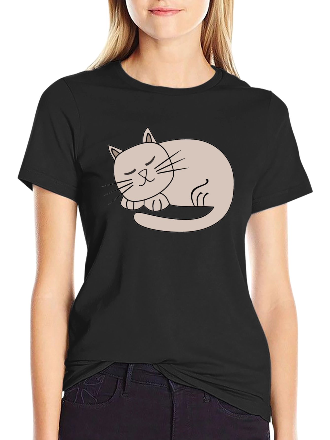 Cute Cat Nap T-Shirt - Soft Style Tee