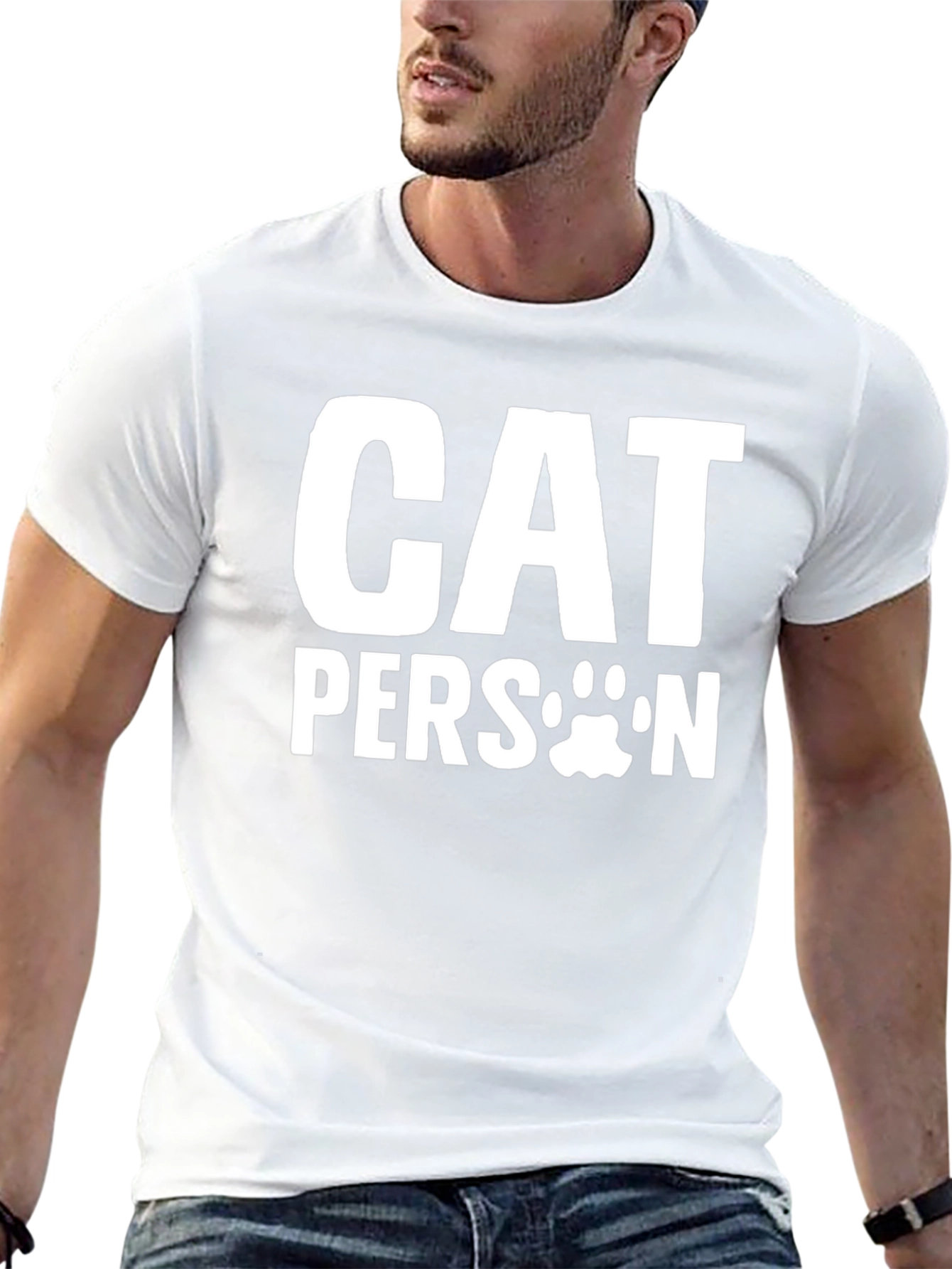Cat Person T-Shirt - Unisex Black Tee