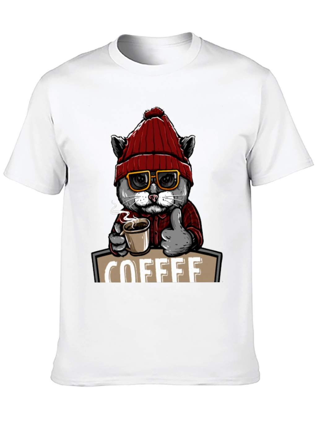Coffee Cat T-Shirt - Quirky Graphic Tee