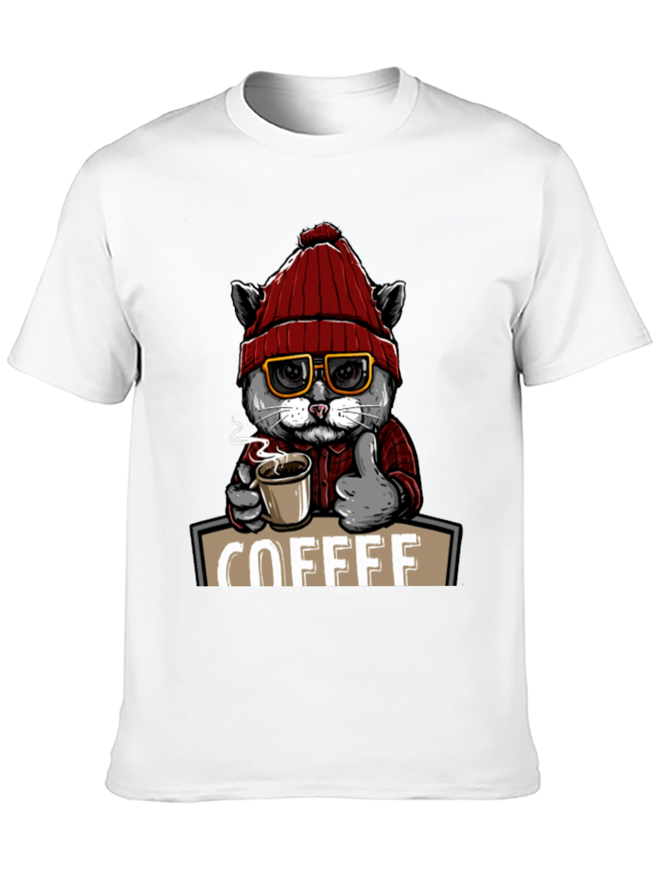Coffee Cat T-Shirt - Quirky Graphic Tee