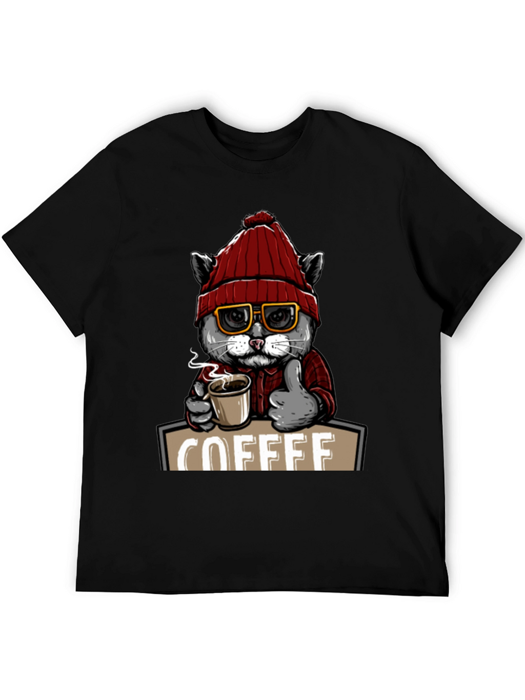 Coffee Cat T-Shirt - Quirky Graphic Tee