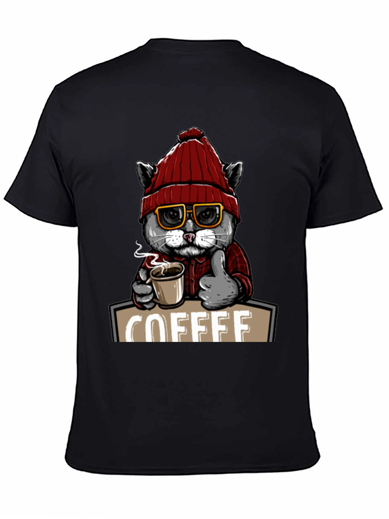 Coffee Cat T-Shirt - Quirky Graphic Tee