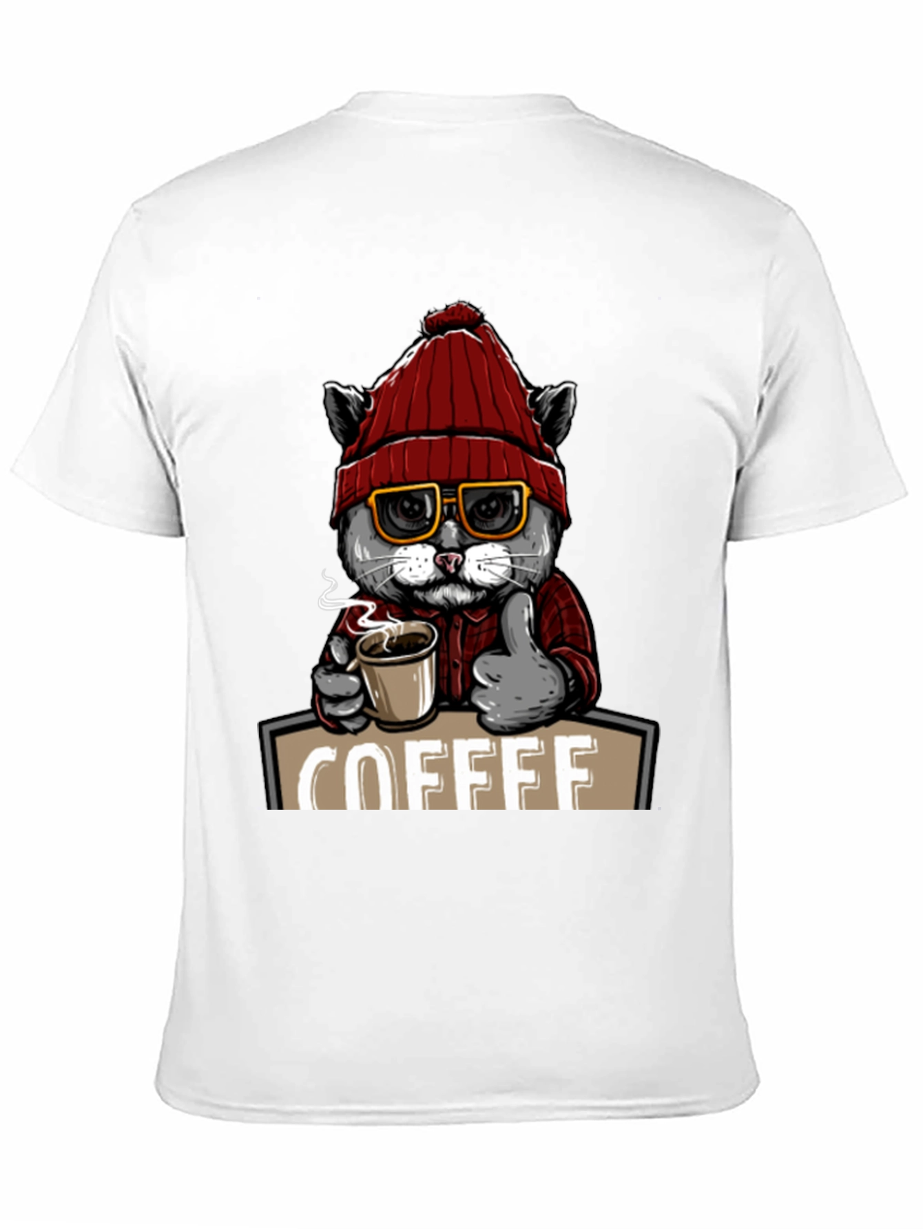 Coffee Cat T-Shirt - Quirky Graphic Tee