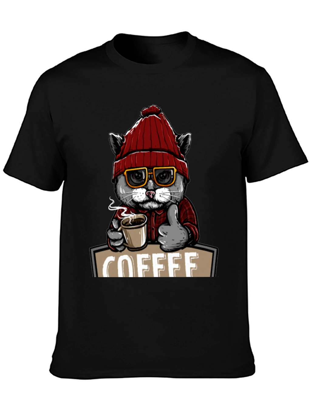 Coffee Cat T-Shirt - Quirky Graphic Tee
