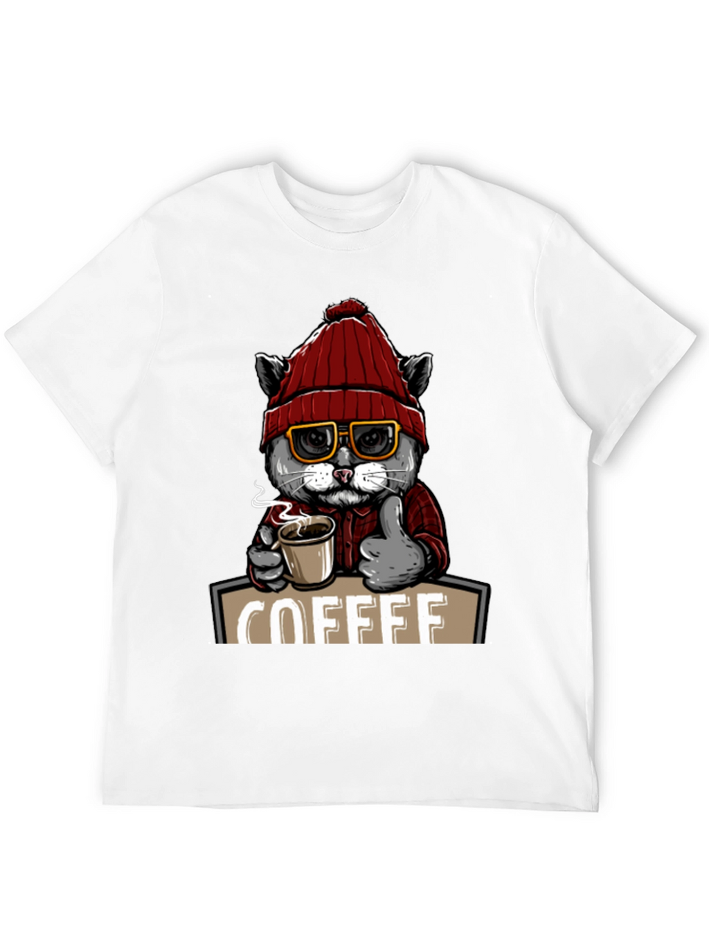 Coffee Cat T-Shirt - Quirky Graphic Tee