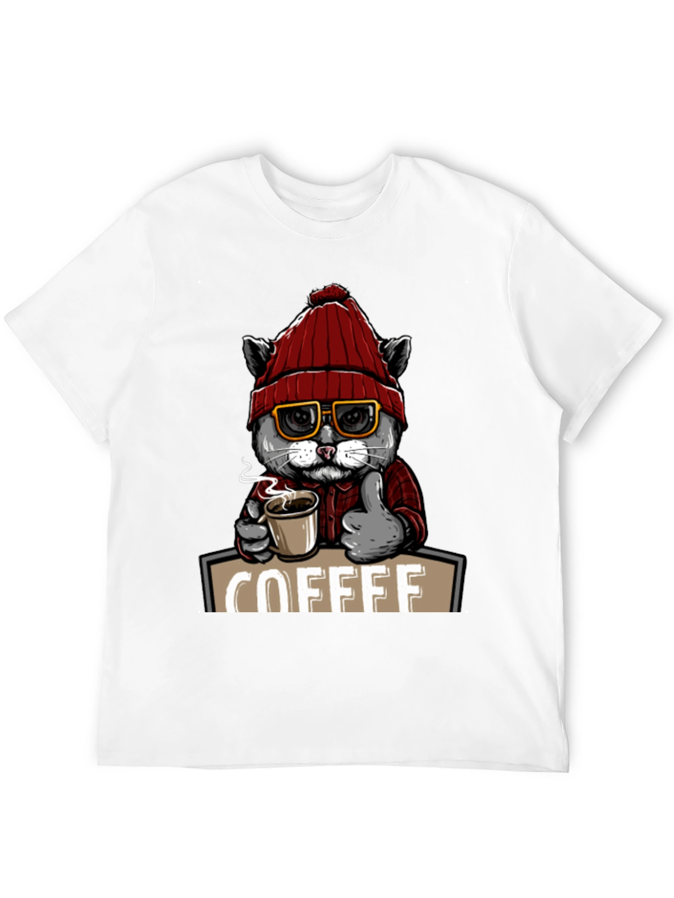 Coffee Cat T-Shirt - Quirky Graphic Tee
