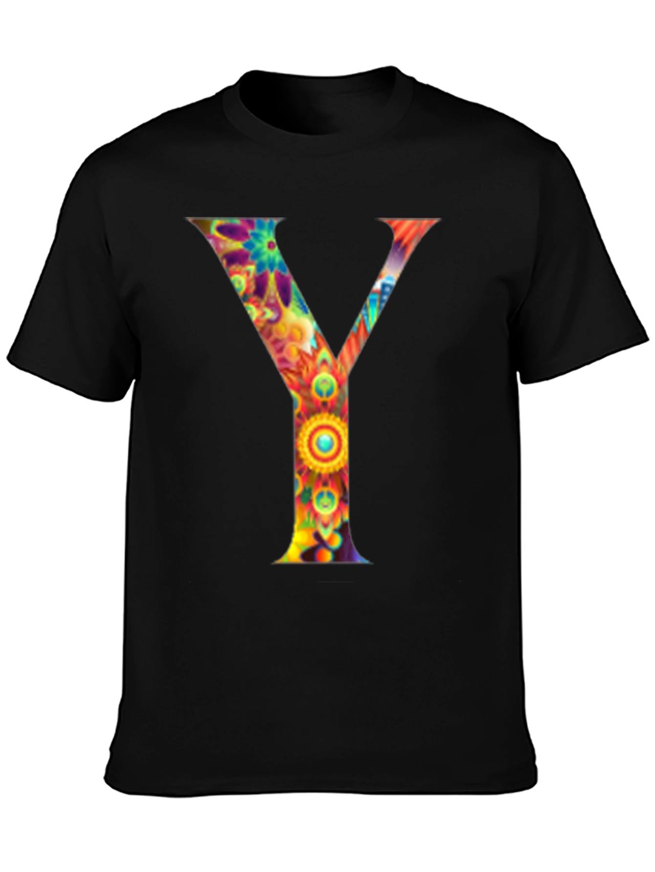 Colorful Letter Y Graphic Tee - Unisex