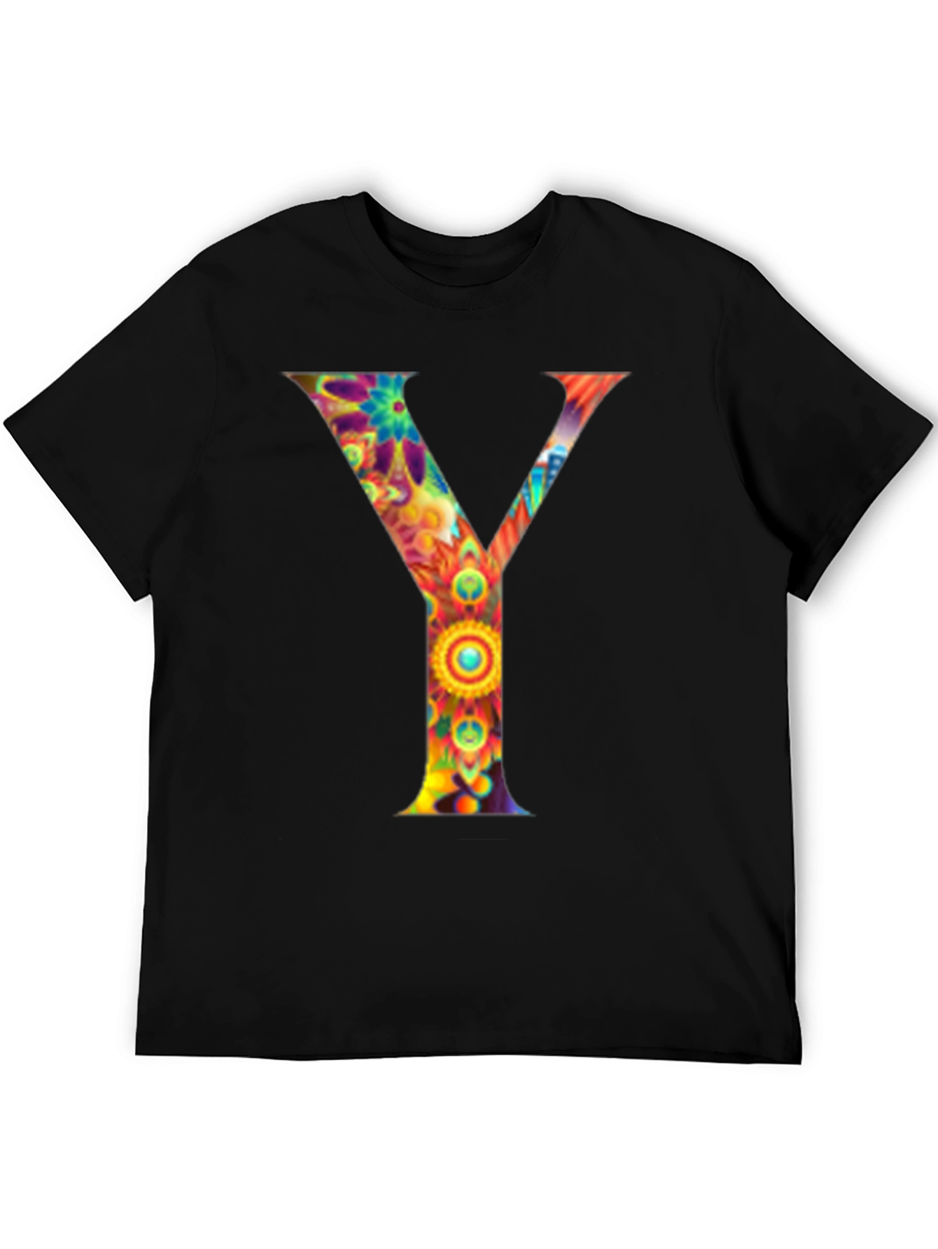Colorful Letter Y Graphic Tee - Unisex