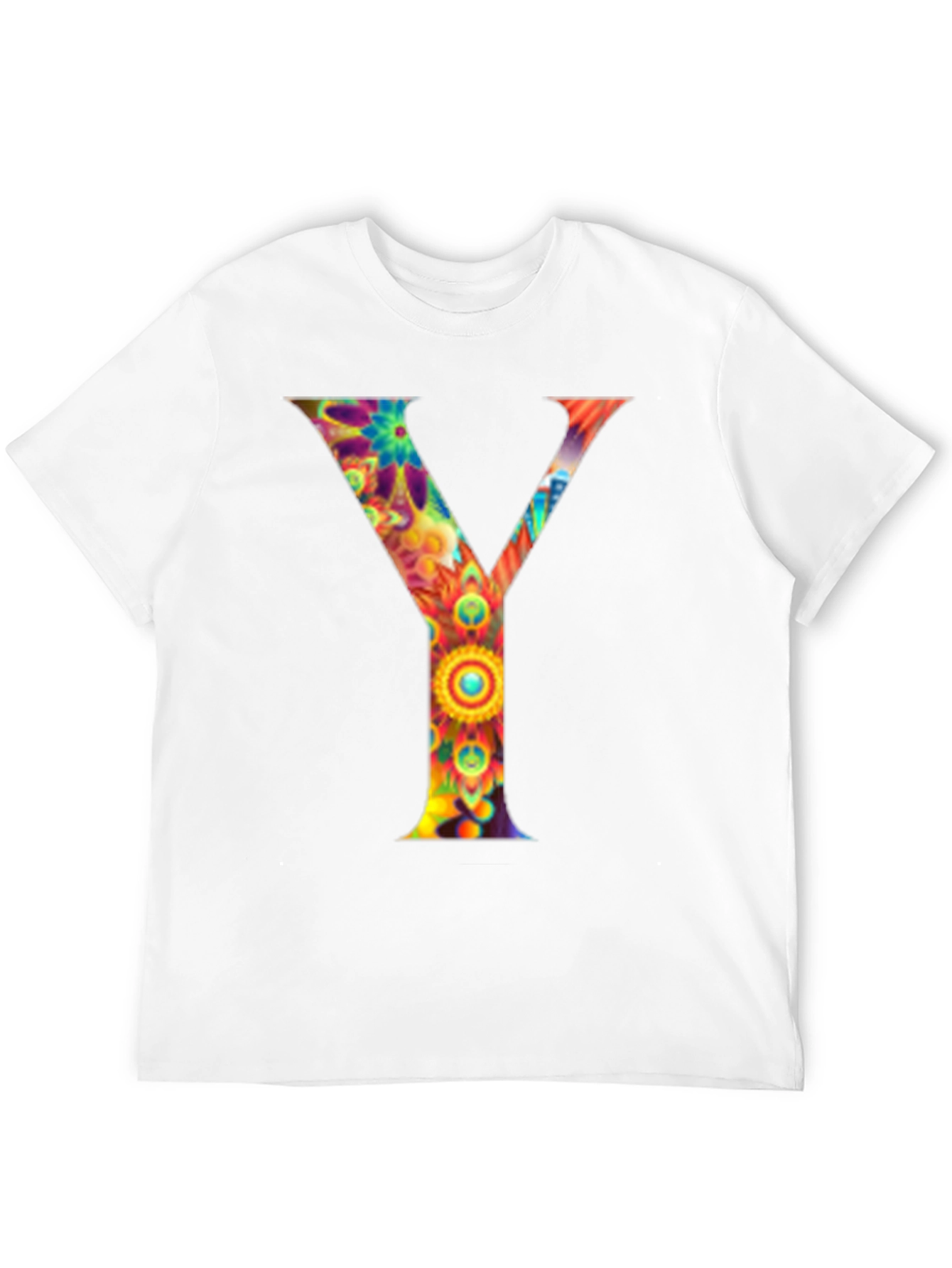 Colorful Letter Y Graphic Tee - Unisex
