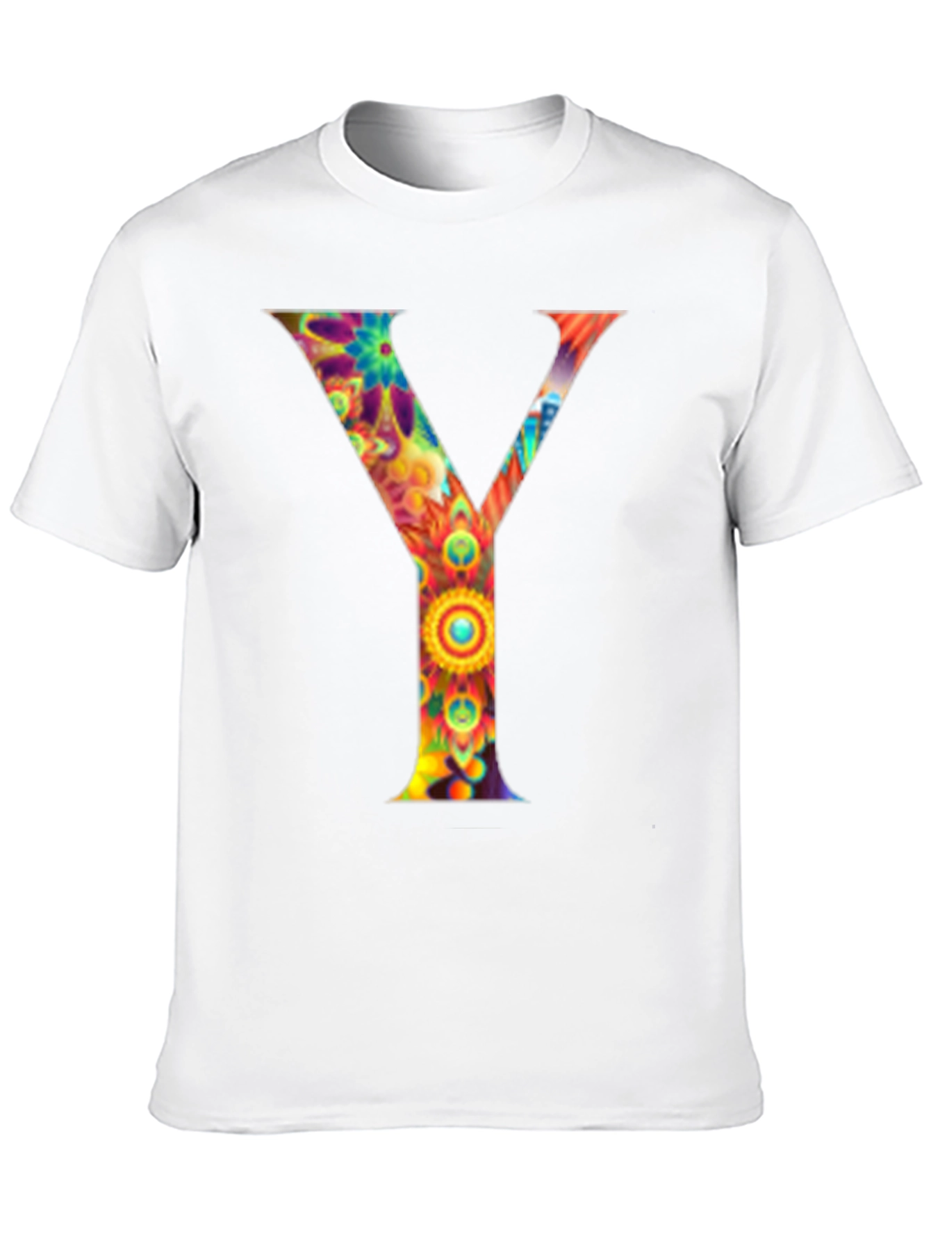 Colorful Letter Y Graphic Tee - Unisex