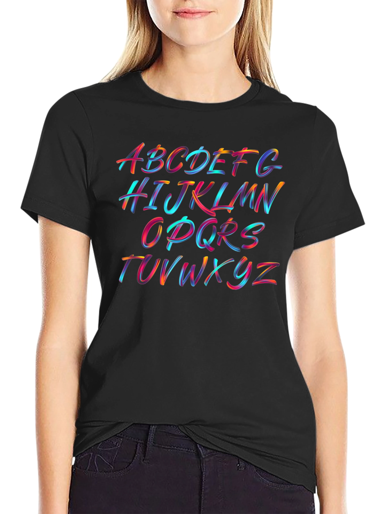 Colorful Alphabet Brushstroke T-Shirt