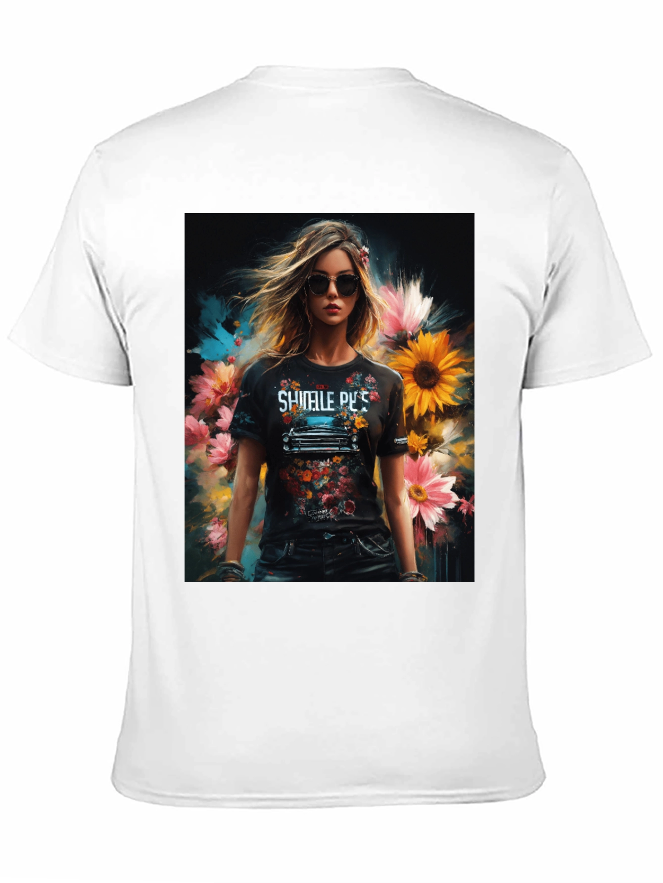 Floral Woman Graphic Tee - Trendy & Stylish