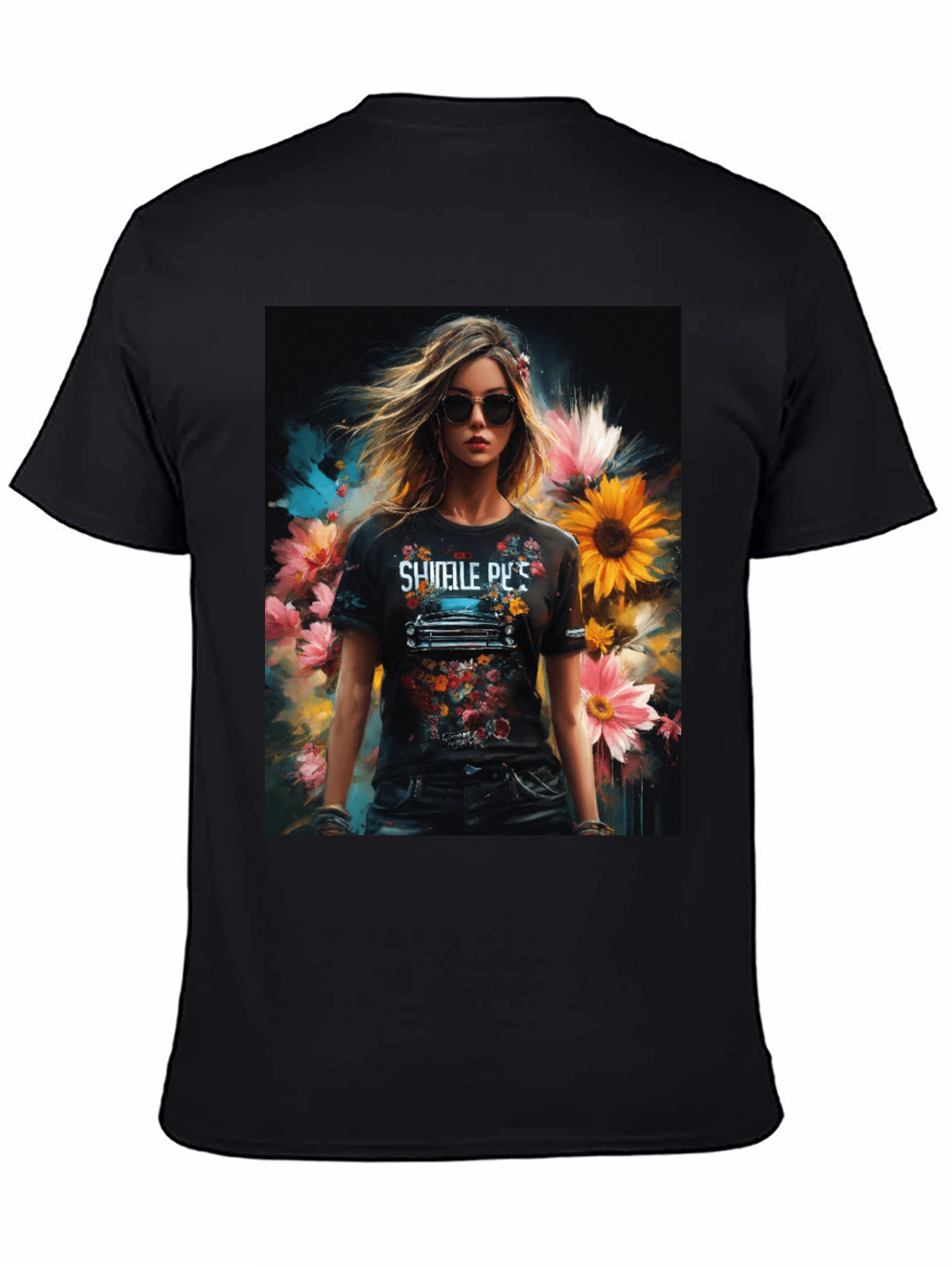 Floral Woman Graphic Tee - Trendy & Stylish